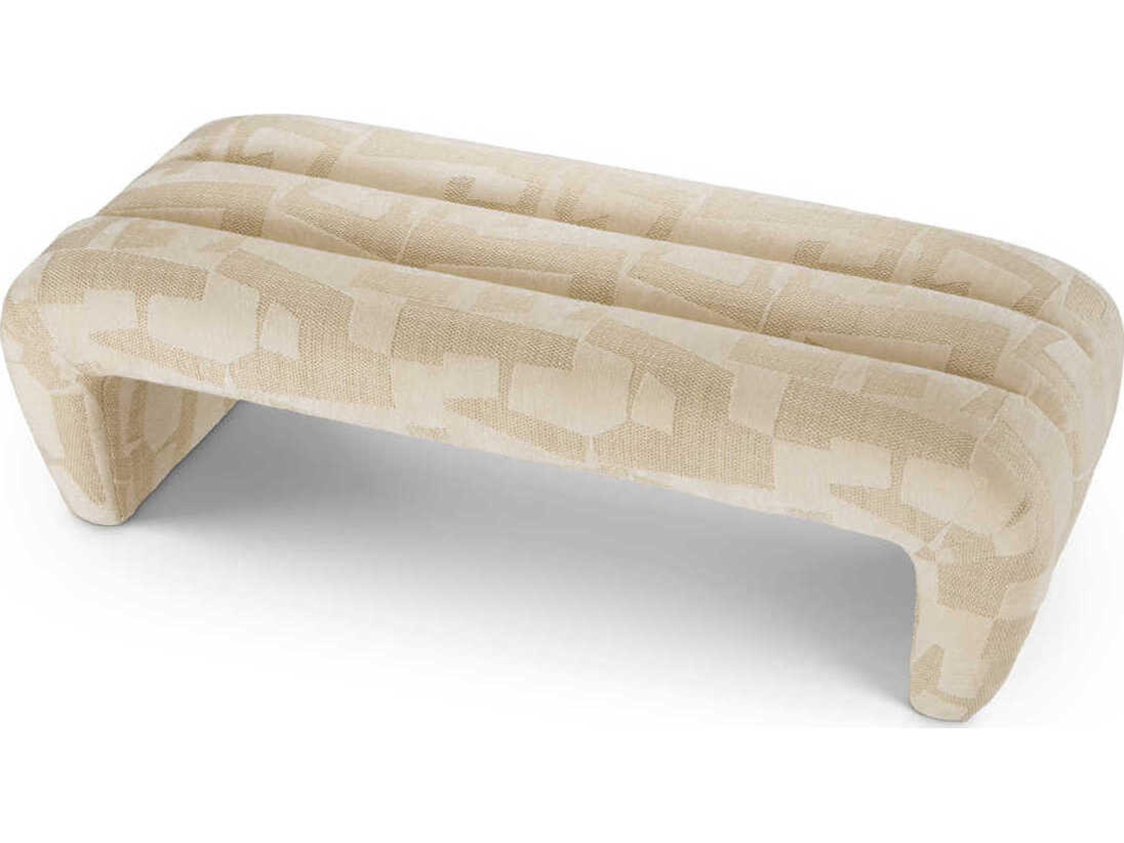 Eichholtz Eastborne Brooklyn Sand Beige Upholstered Accent Bench