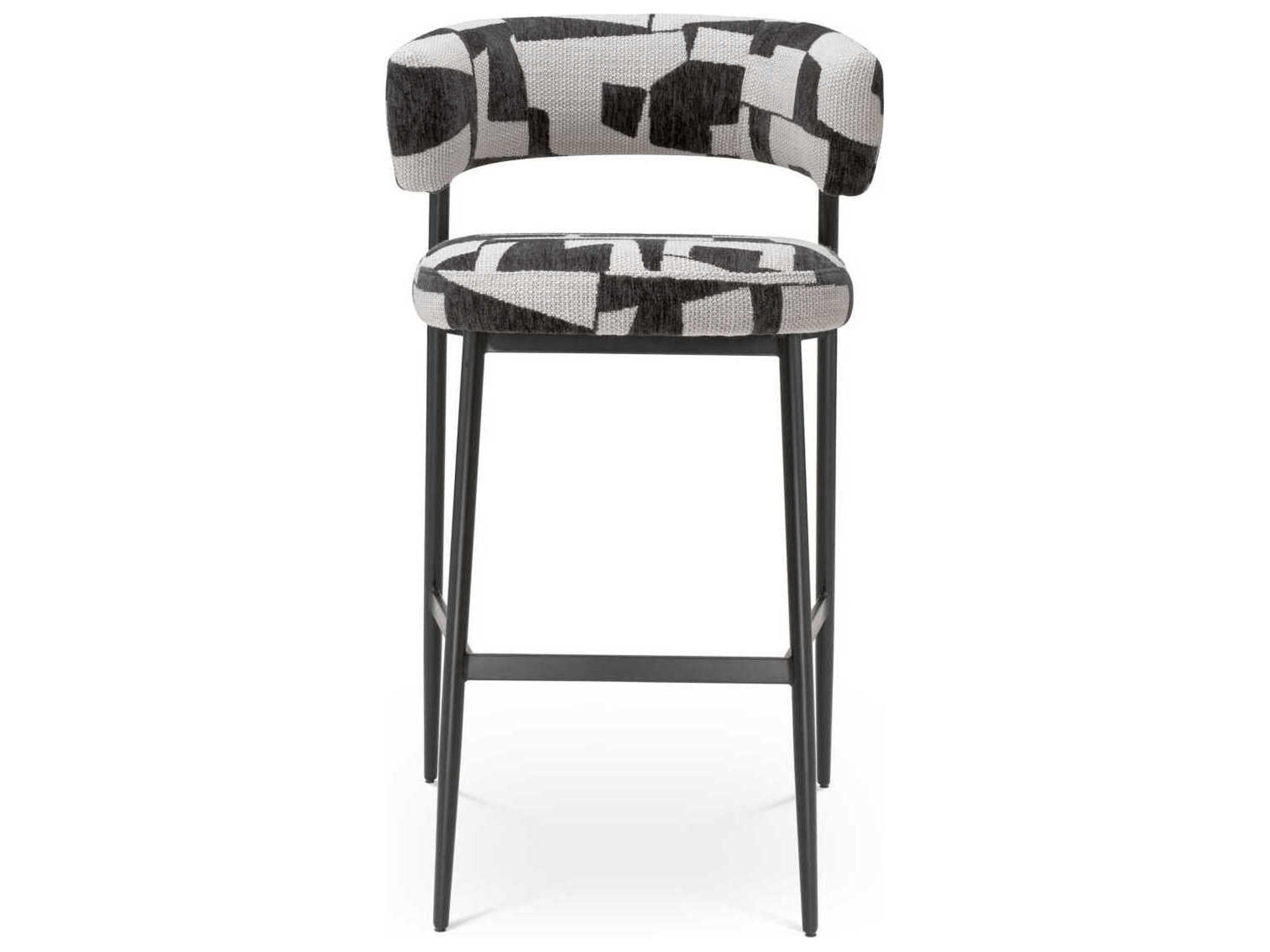 Eichholtz Folsom Brooklyn Black Legs Upholstered Bar Stool