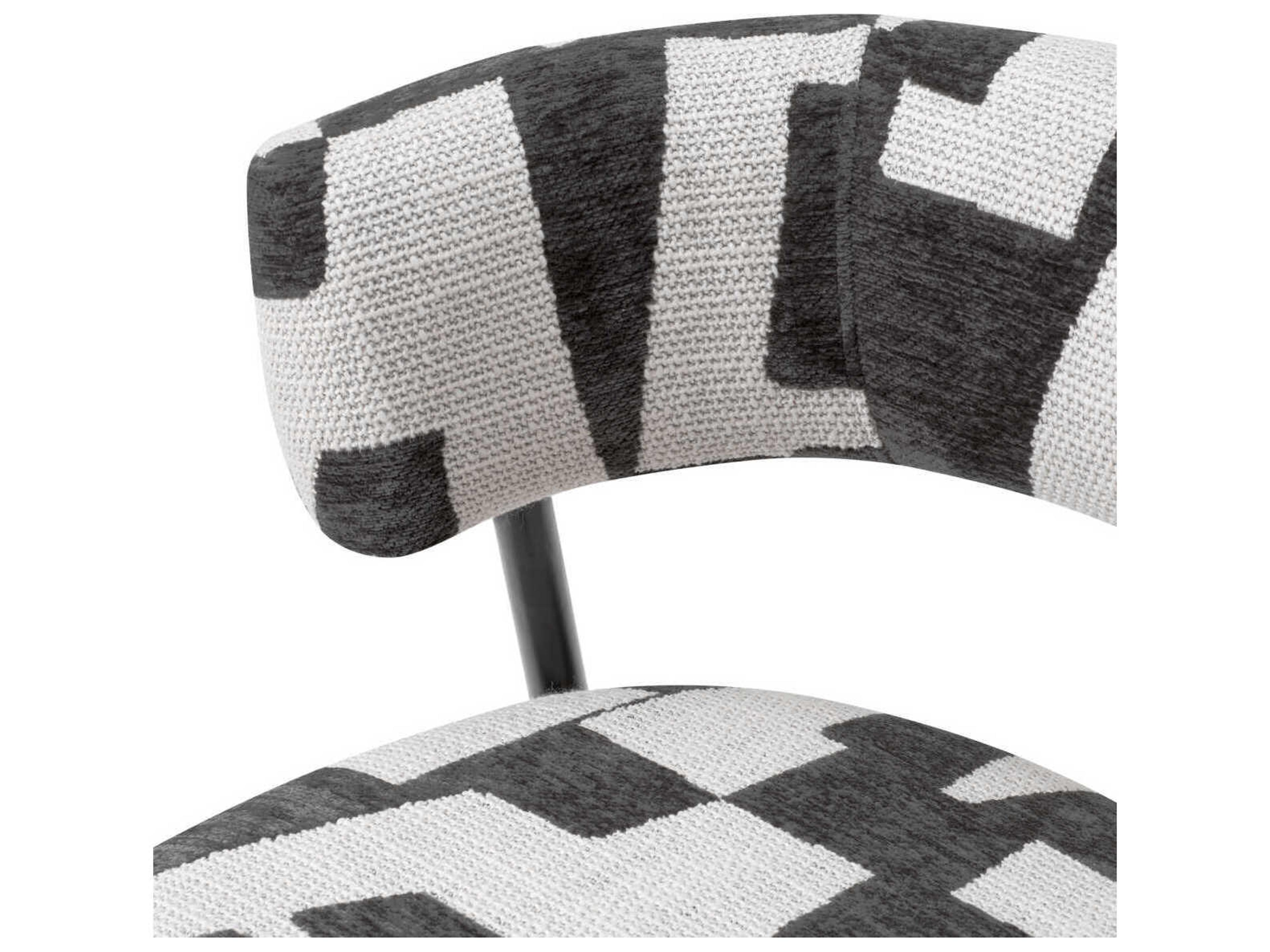 Eichholtz Folsom Brooklyn Black Legs Upholstered Bar Stool