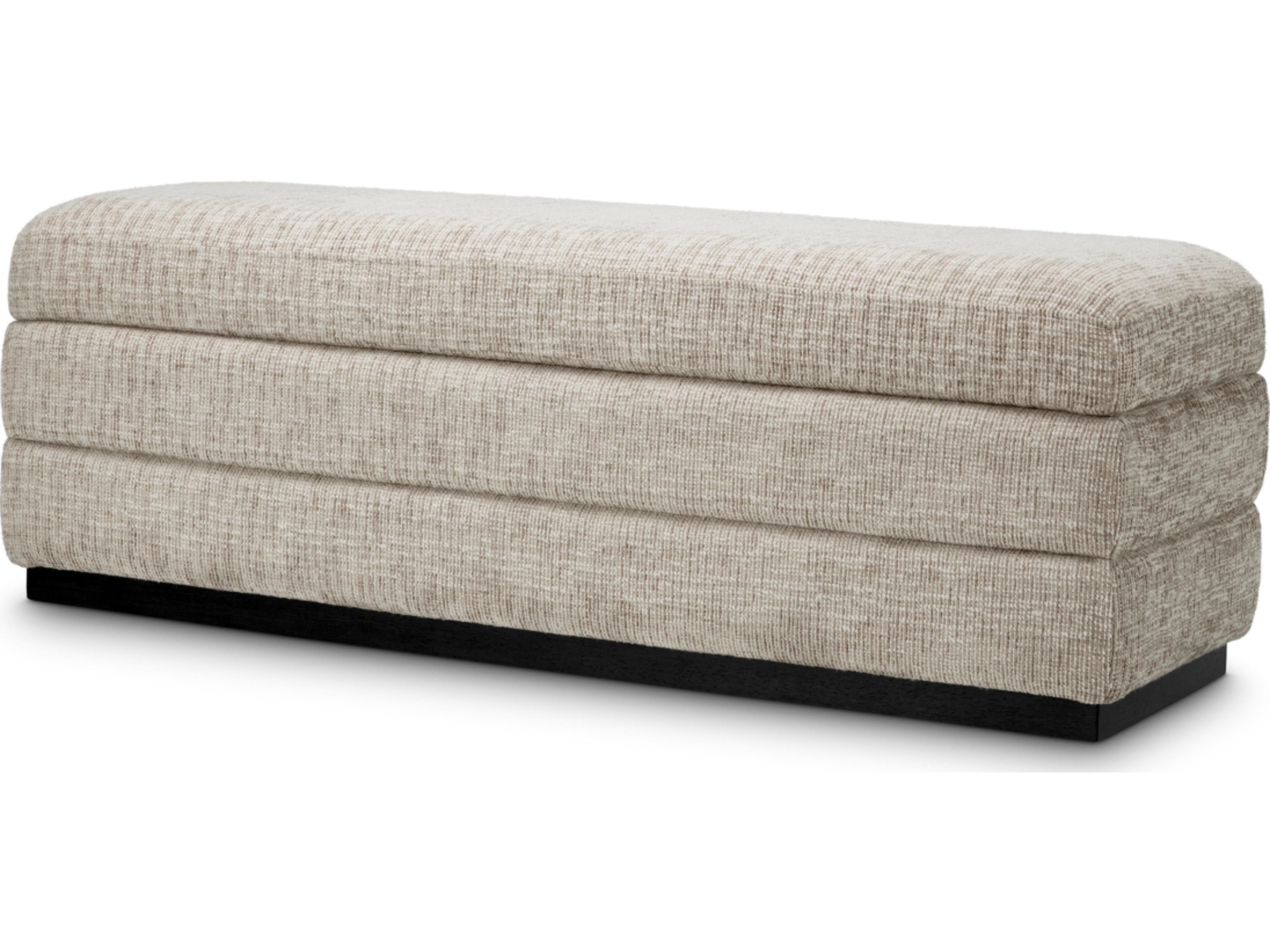 Creststone Beige X Ebony Upholstered Accent Bench