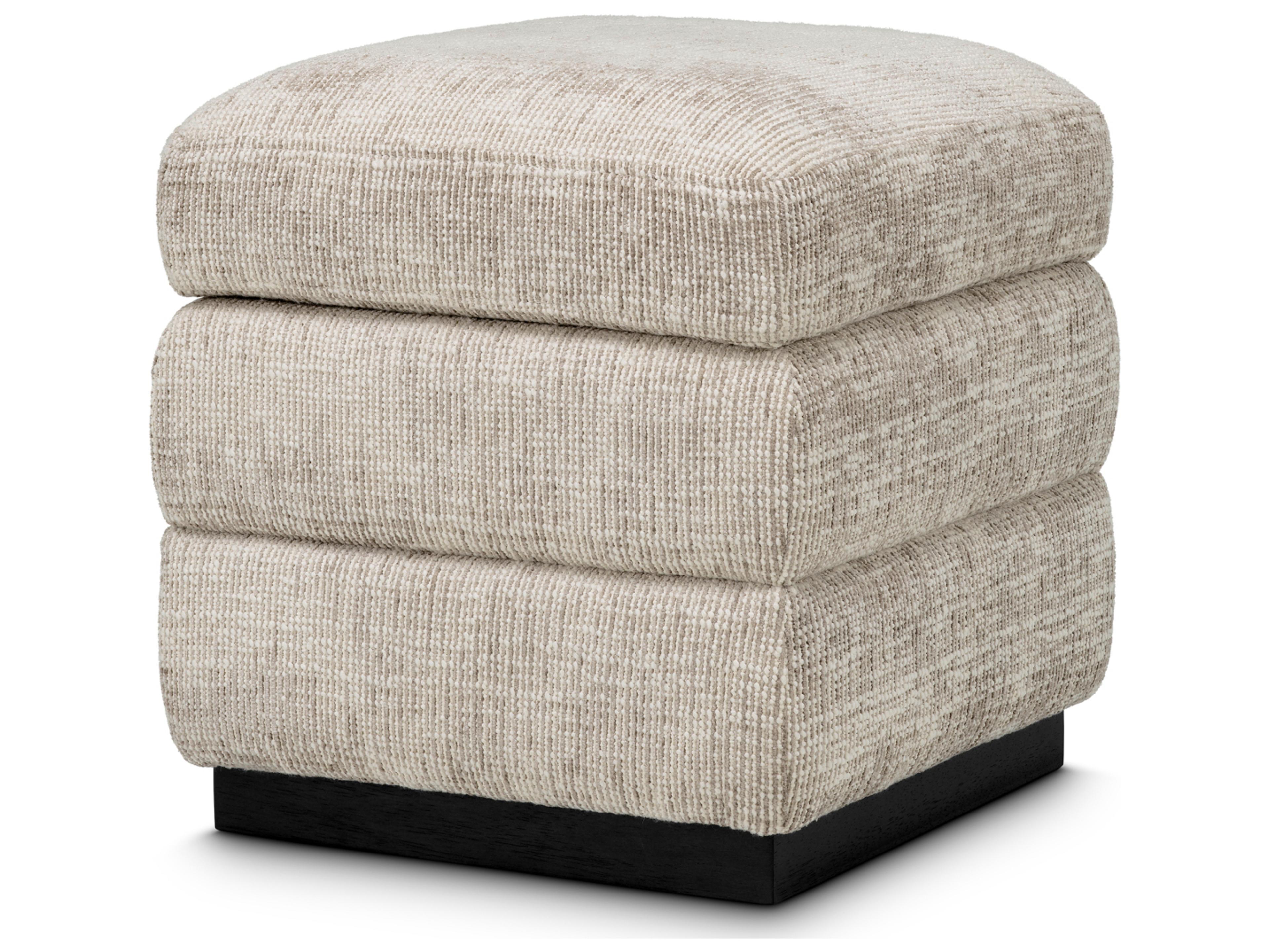 Creststone Beige X Ebony Upholstered Accent Stool