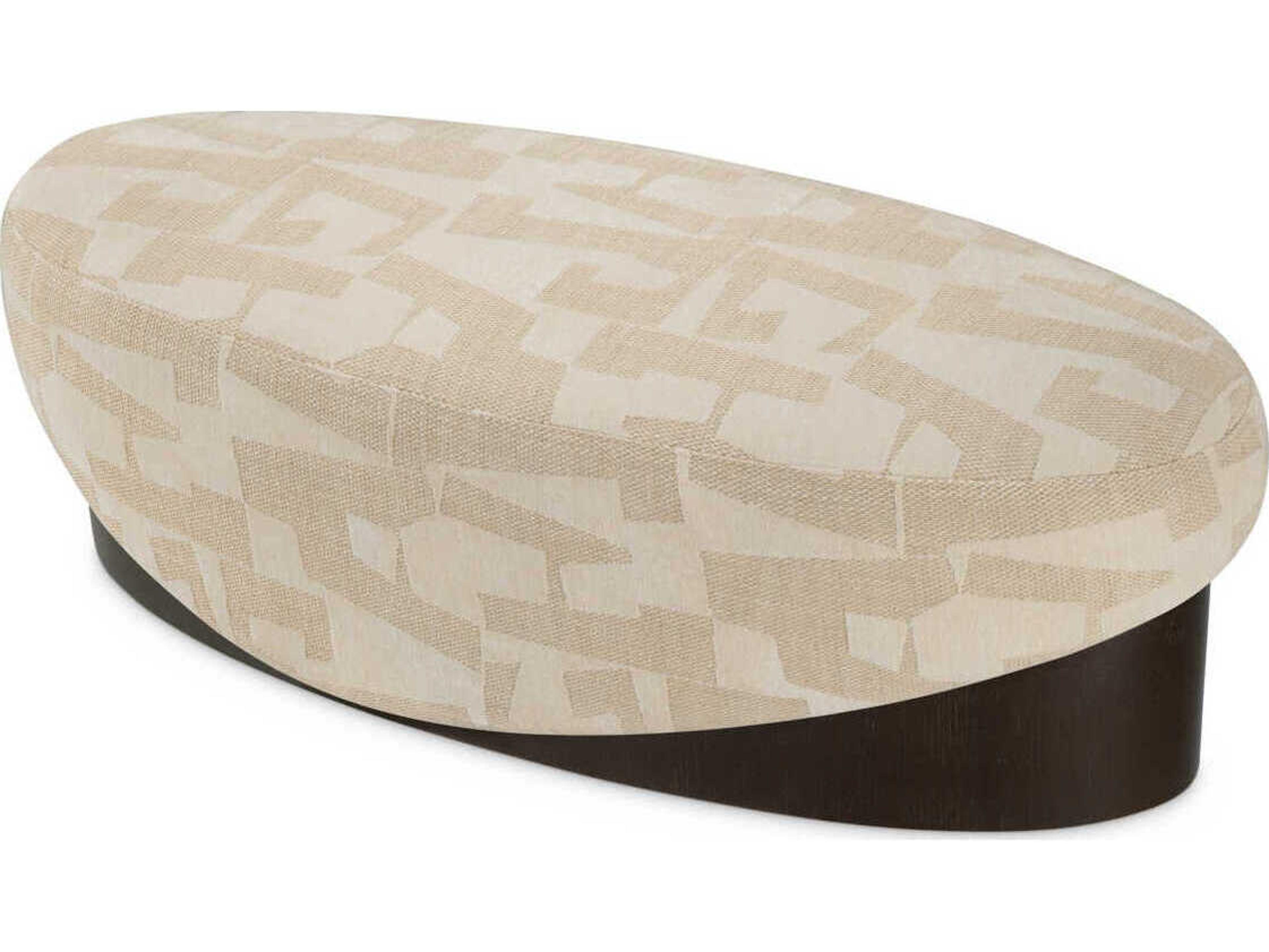 Eichholtz Raymond Brooklyn Sand Oak Veneer Beige Upholstered Accent Bench
