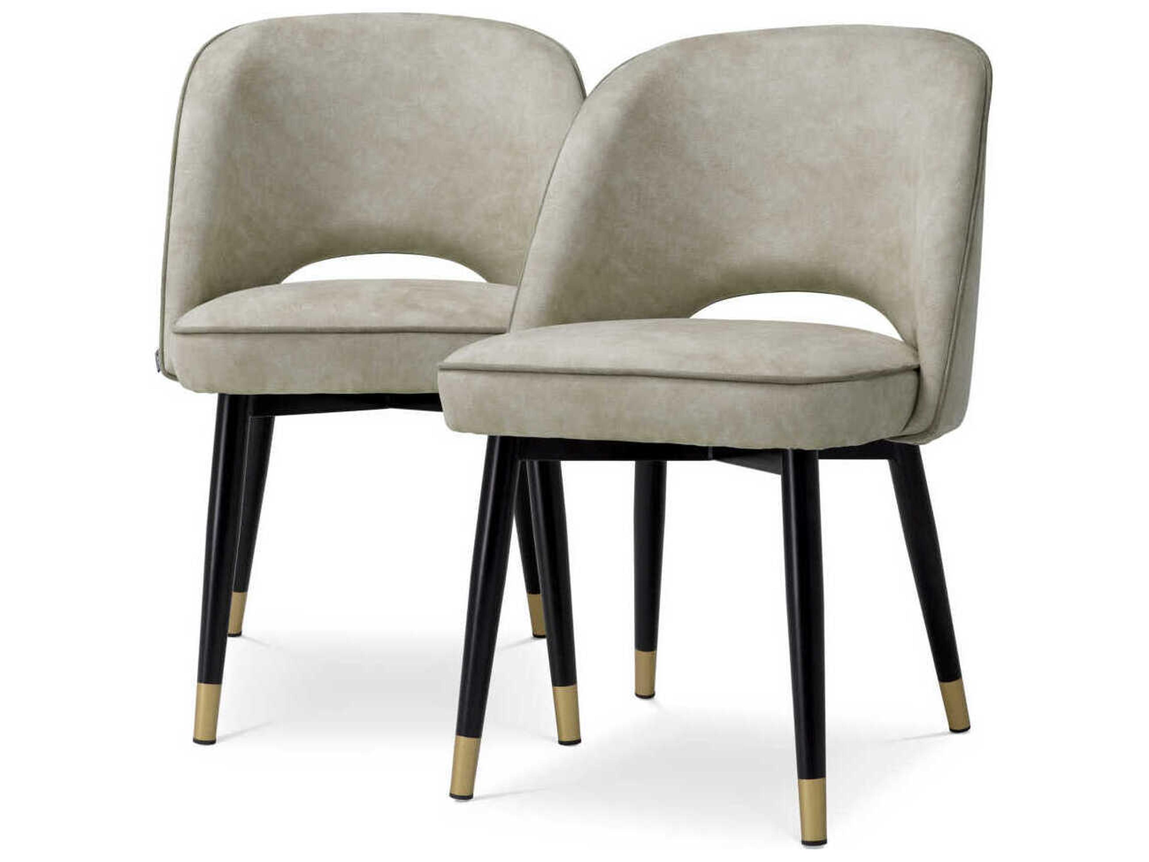 Cliff Silver Upholstered Armless Dining Chair Set of 2