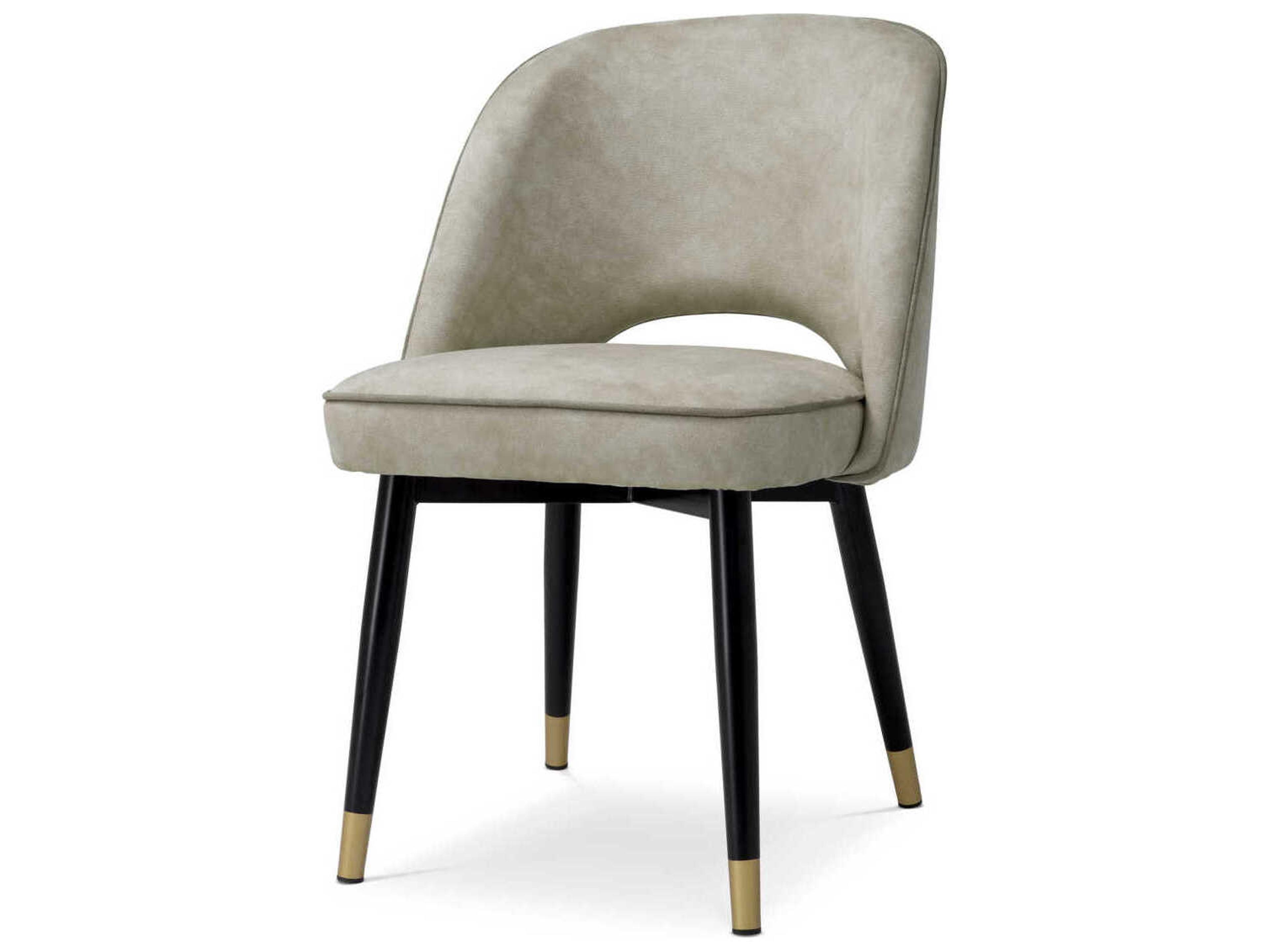 Eichholtz Cliff Silver Upholstered Armless Dining Chair Set of 2