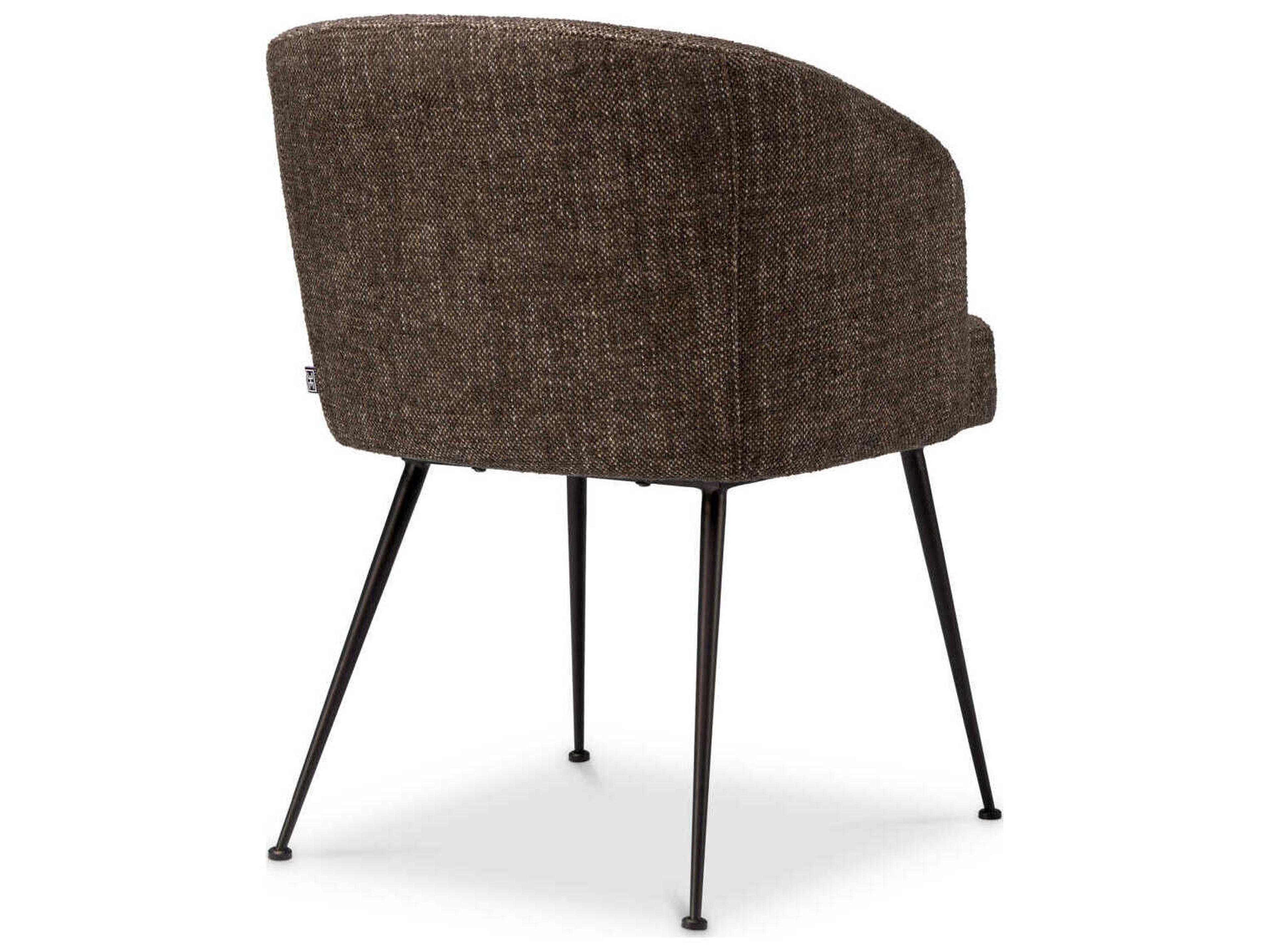 Eichholtz Aiden Brown Upholstered Arm Dining Chair