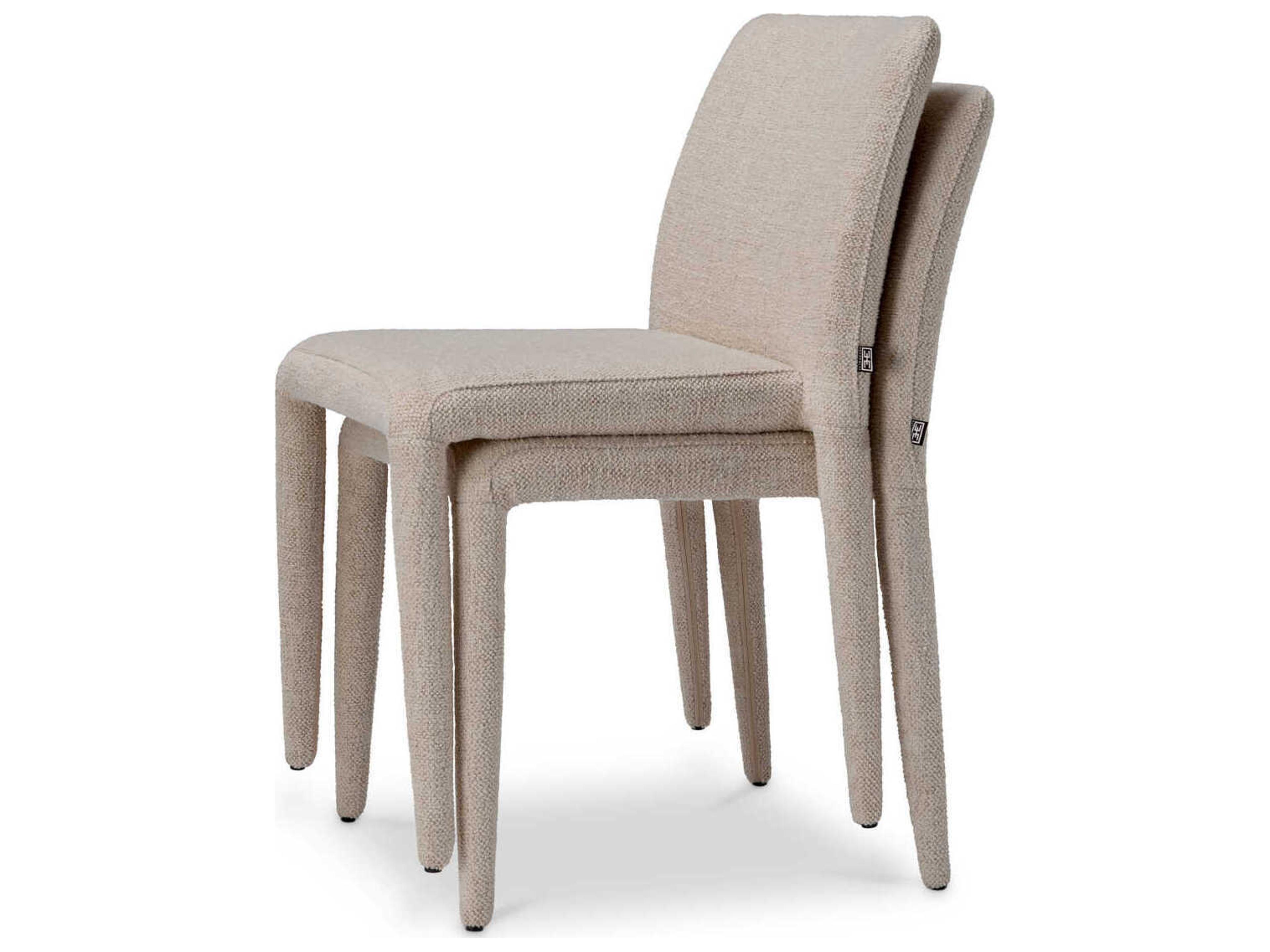 Eichholtz Leiza Beige Upholstered Armless Dining Chair Set of 2