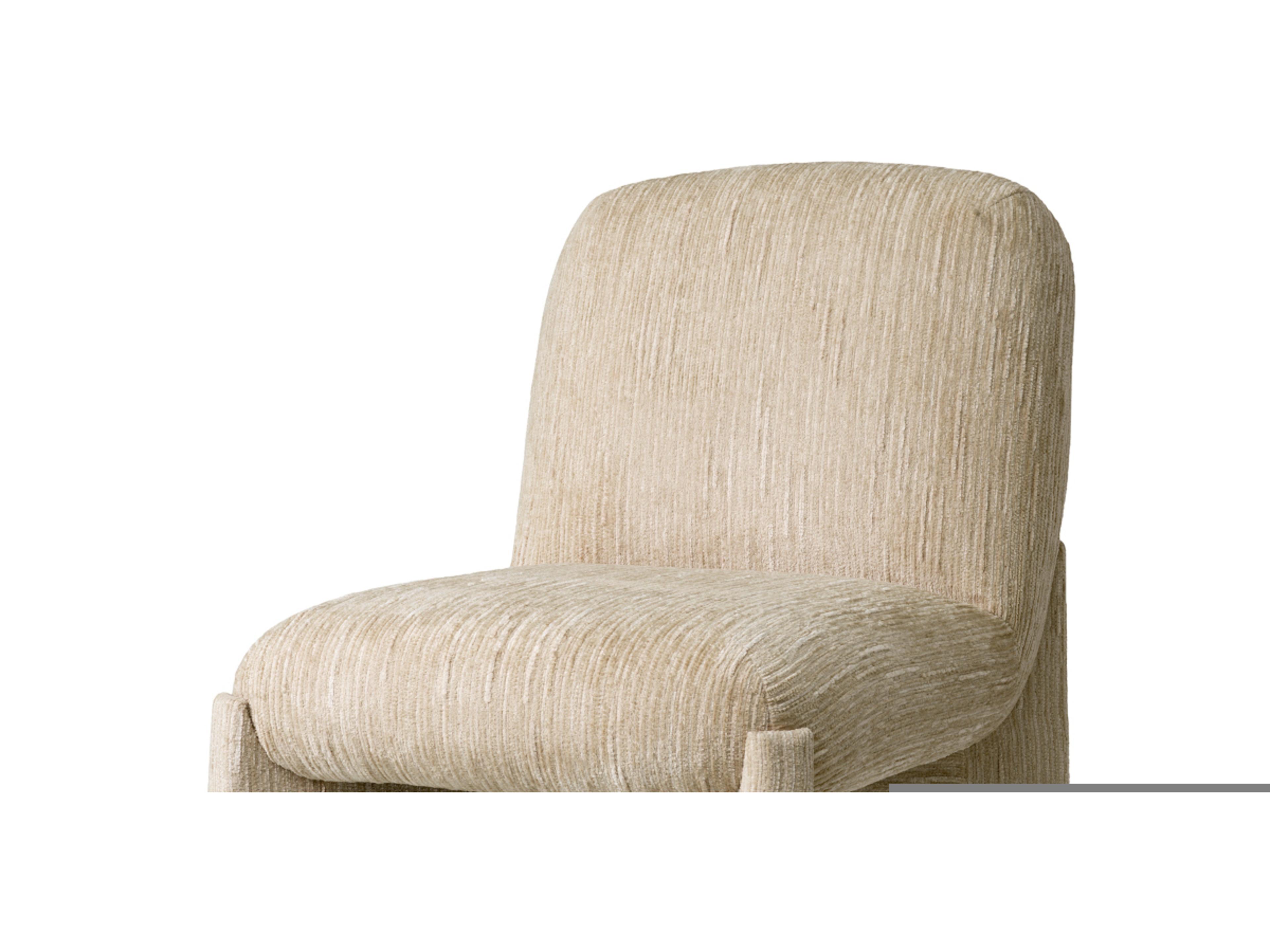 Natural Upholstered Armless Dining Chair