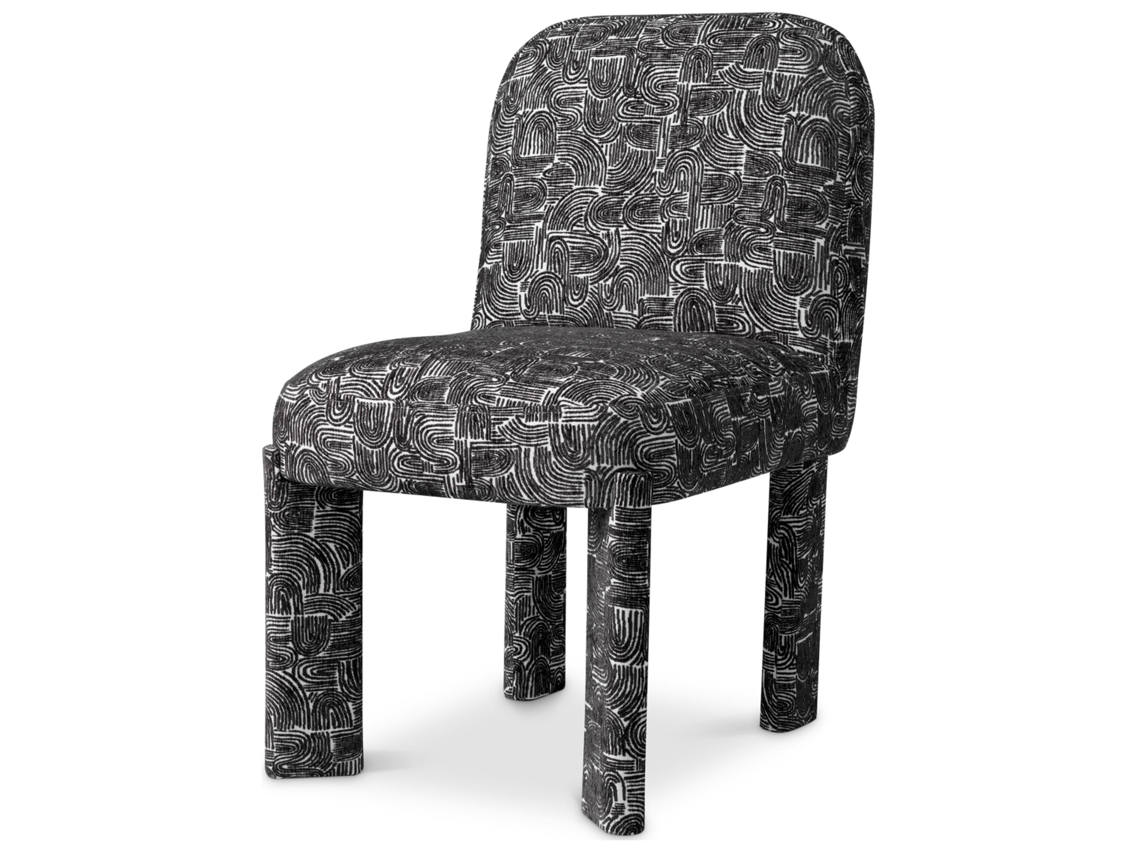 Black Upholstered Armless Dining Chair