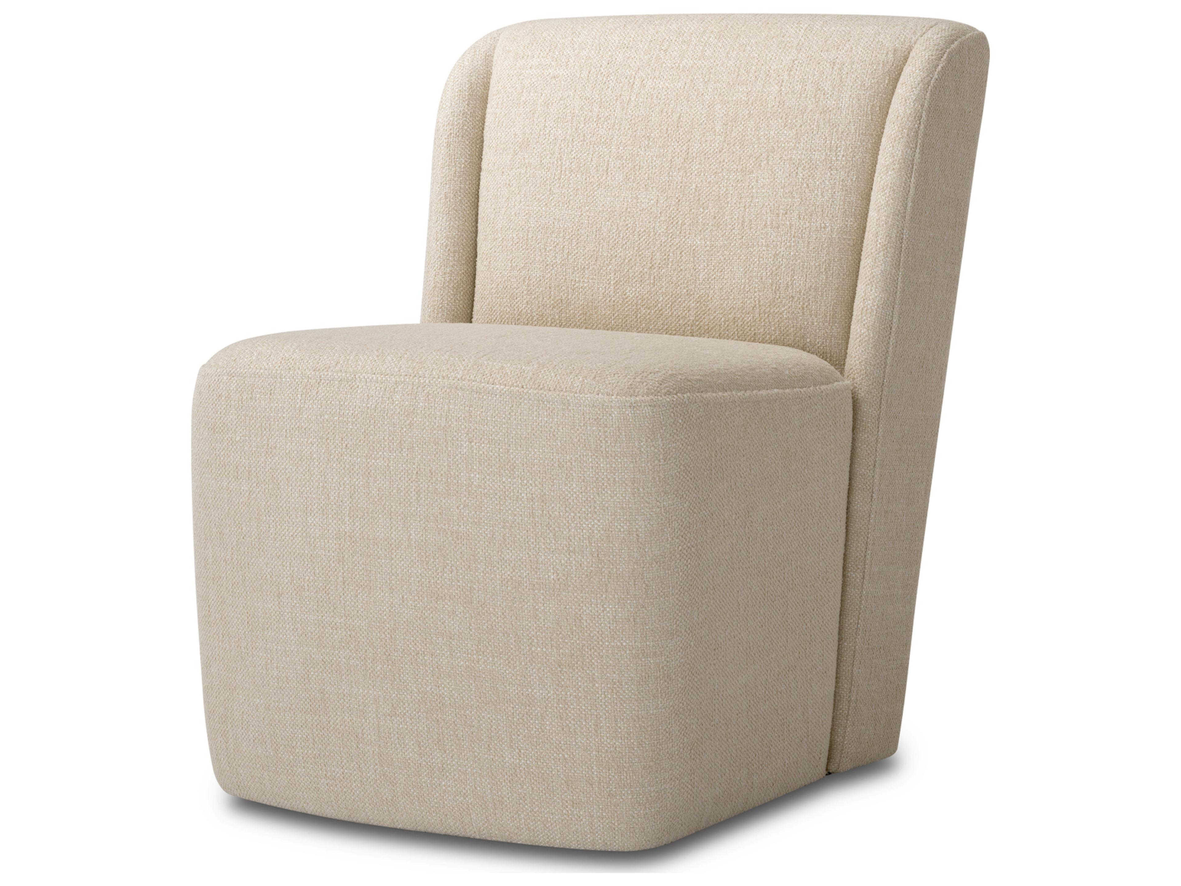 Beige Upholstered Armless Dining Chair
