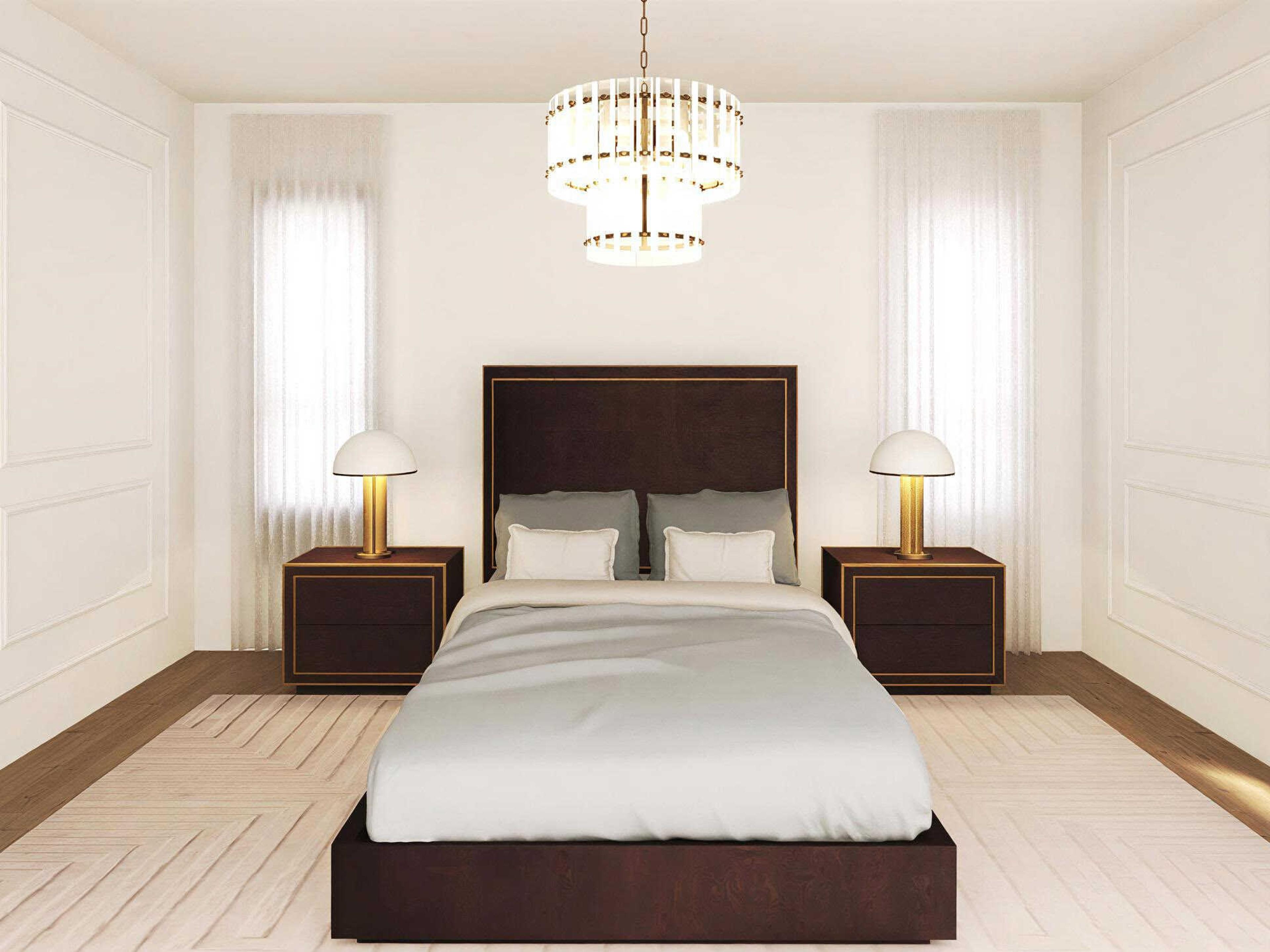 Camelot Bedroom Set Brown Oak Veneer