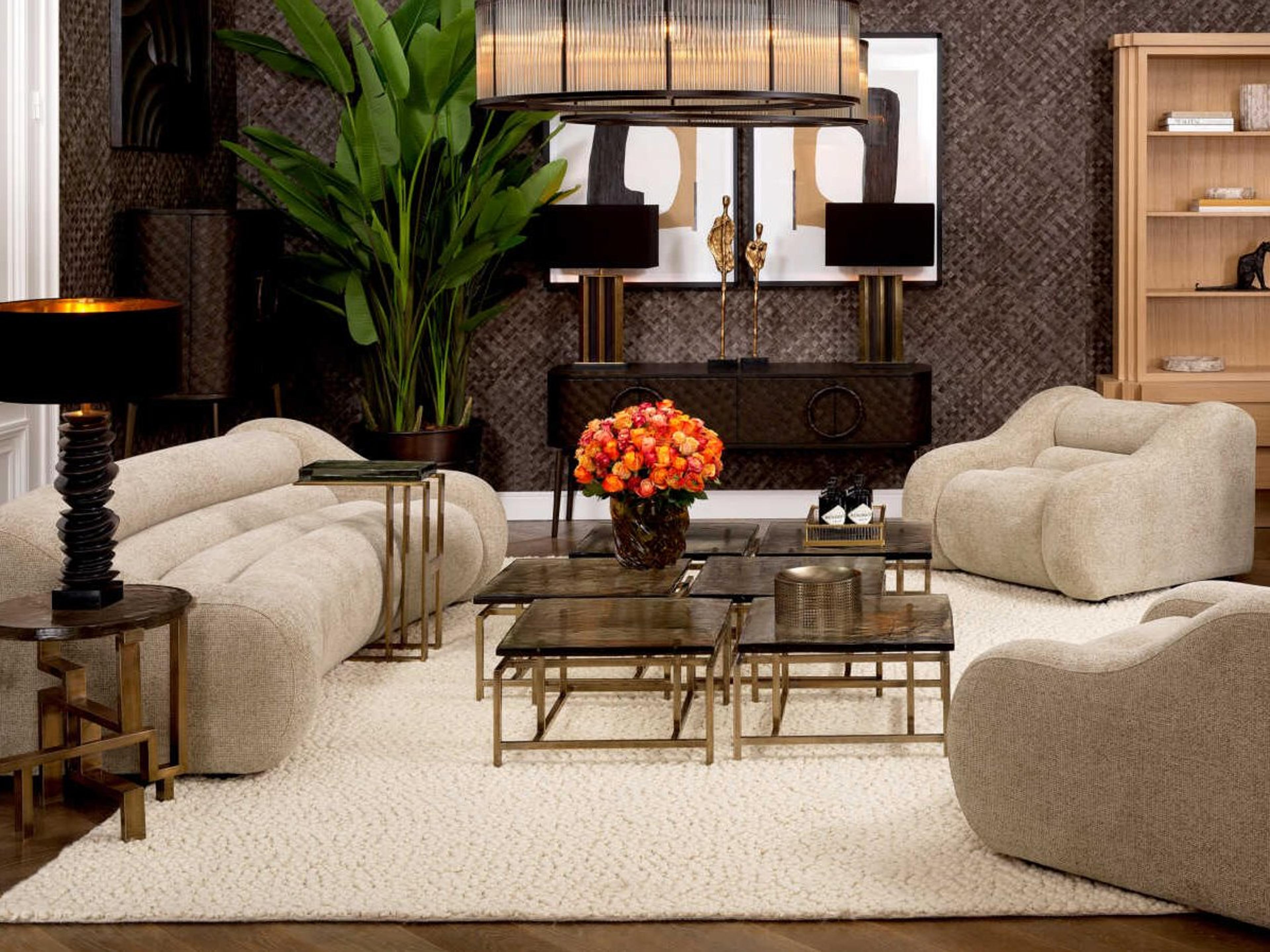 Carbone Beige Upholstered Sofa Set