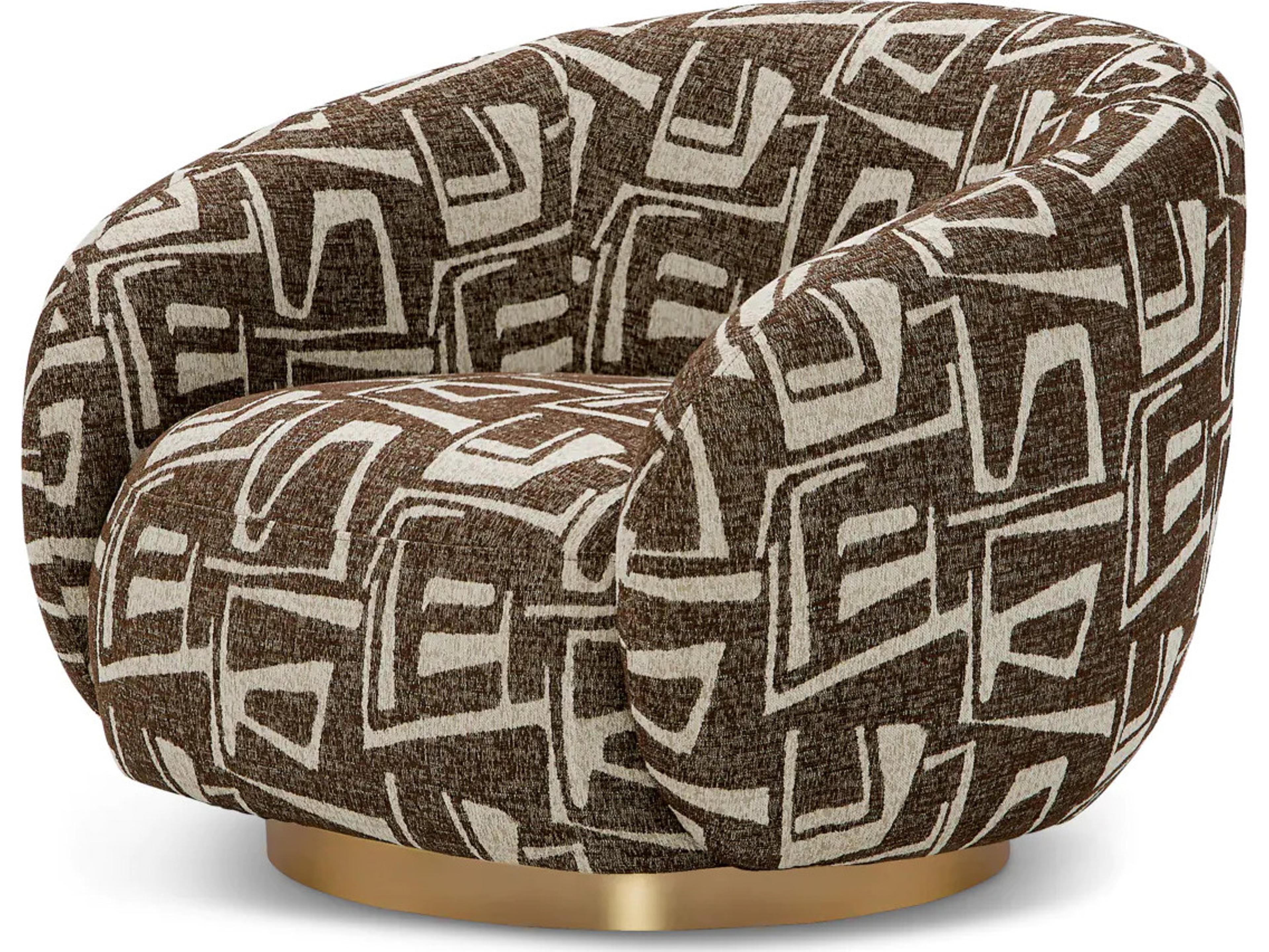 Brice Swivel Chair in Davenport Dark Brown