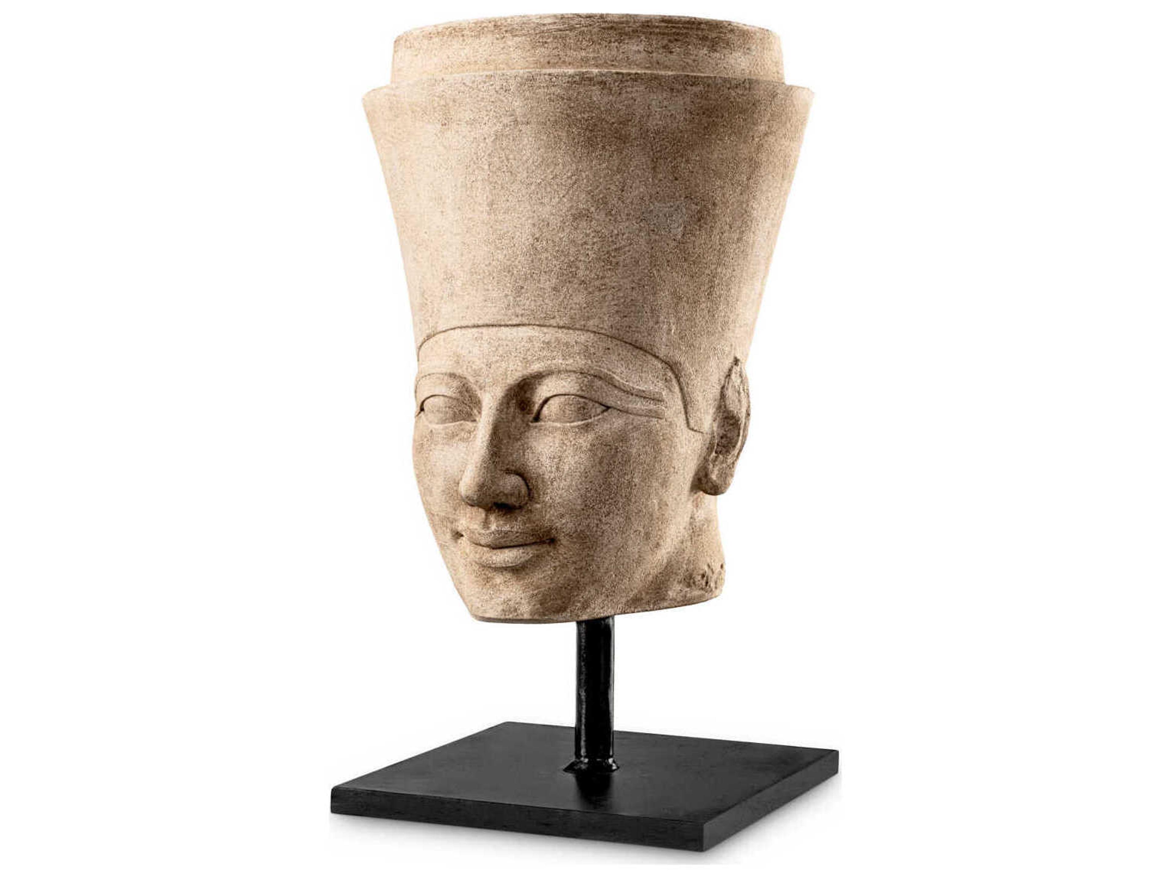 Statues Sandstone Black Metal Base Sculpture