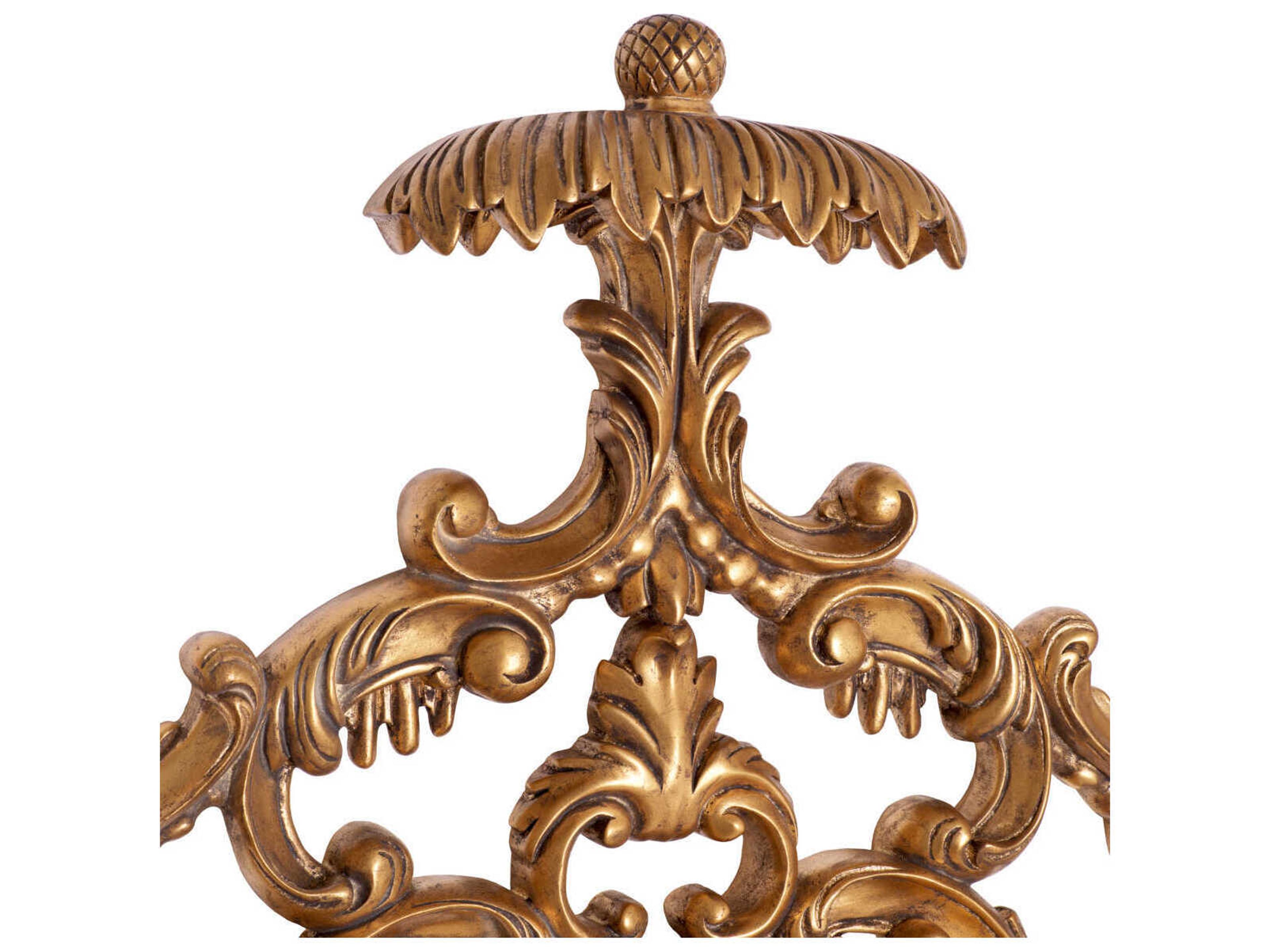 Eichholtz Rococo Antique Gold Mirror Glass Wall Vertical