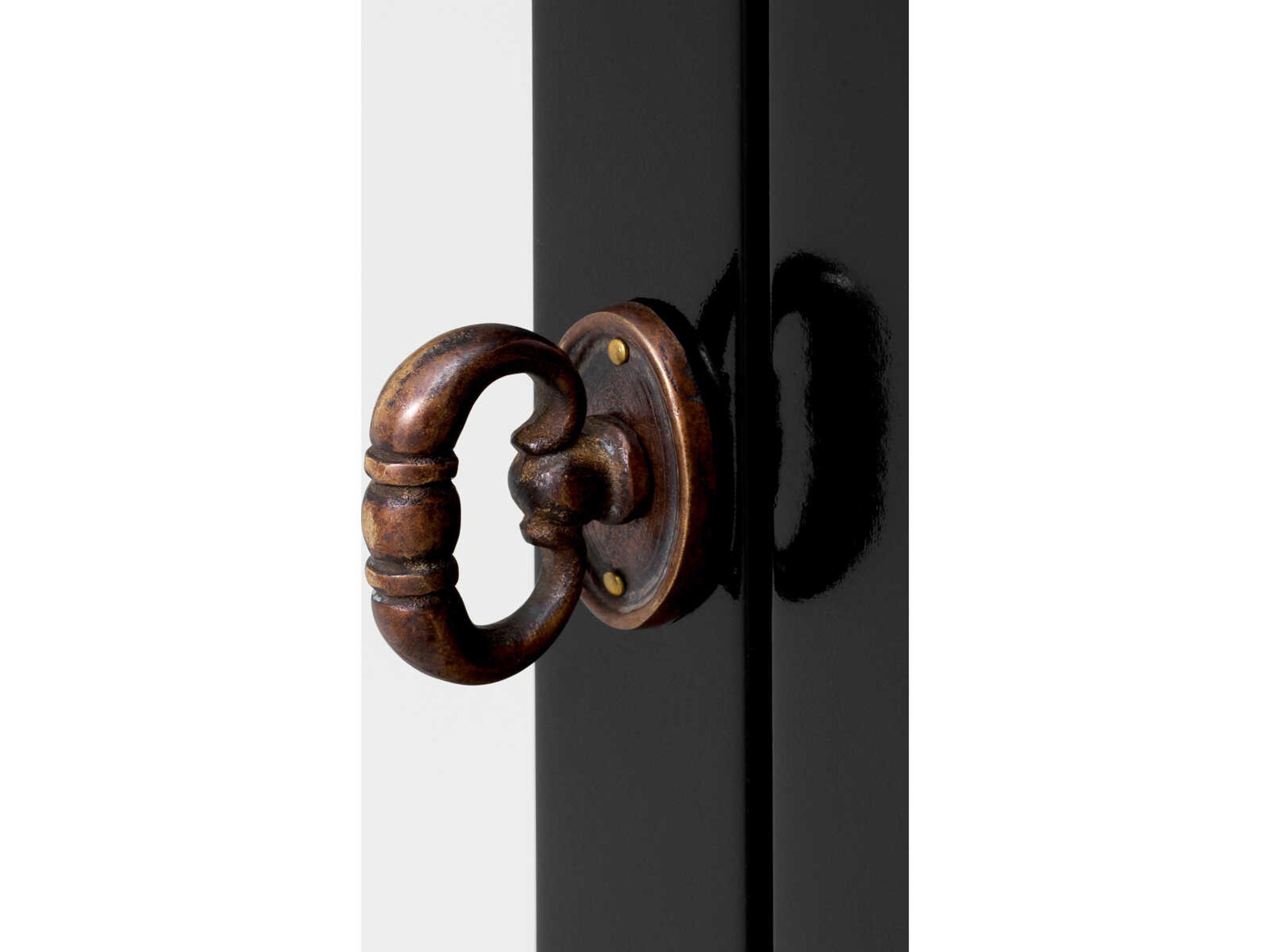 Eichholtz Gala Hardwood Black Clear Glass Display Cabinet