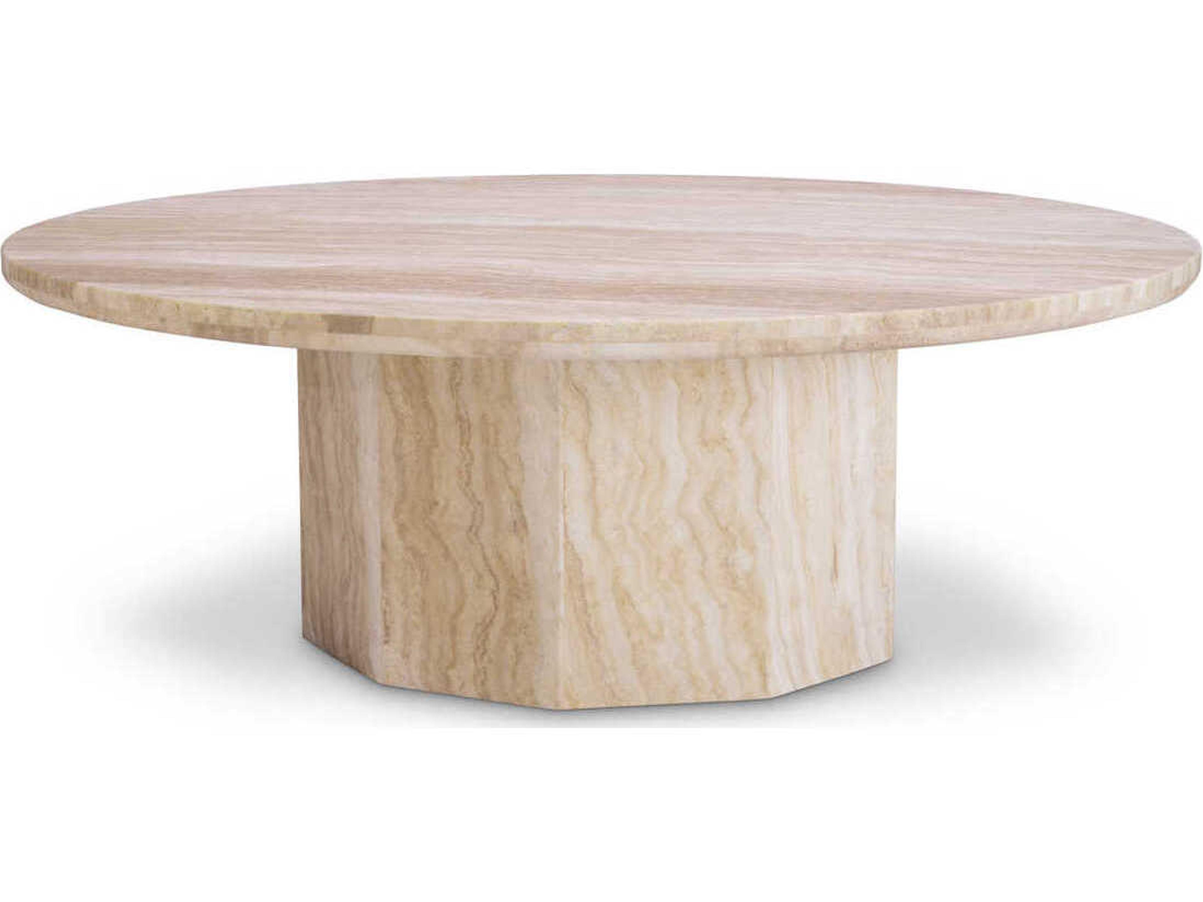 Florence Coffee Table Round Travertine Stone