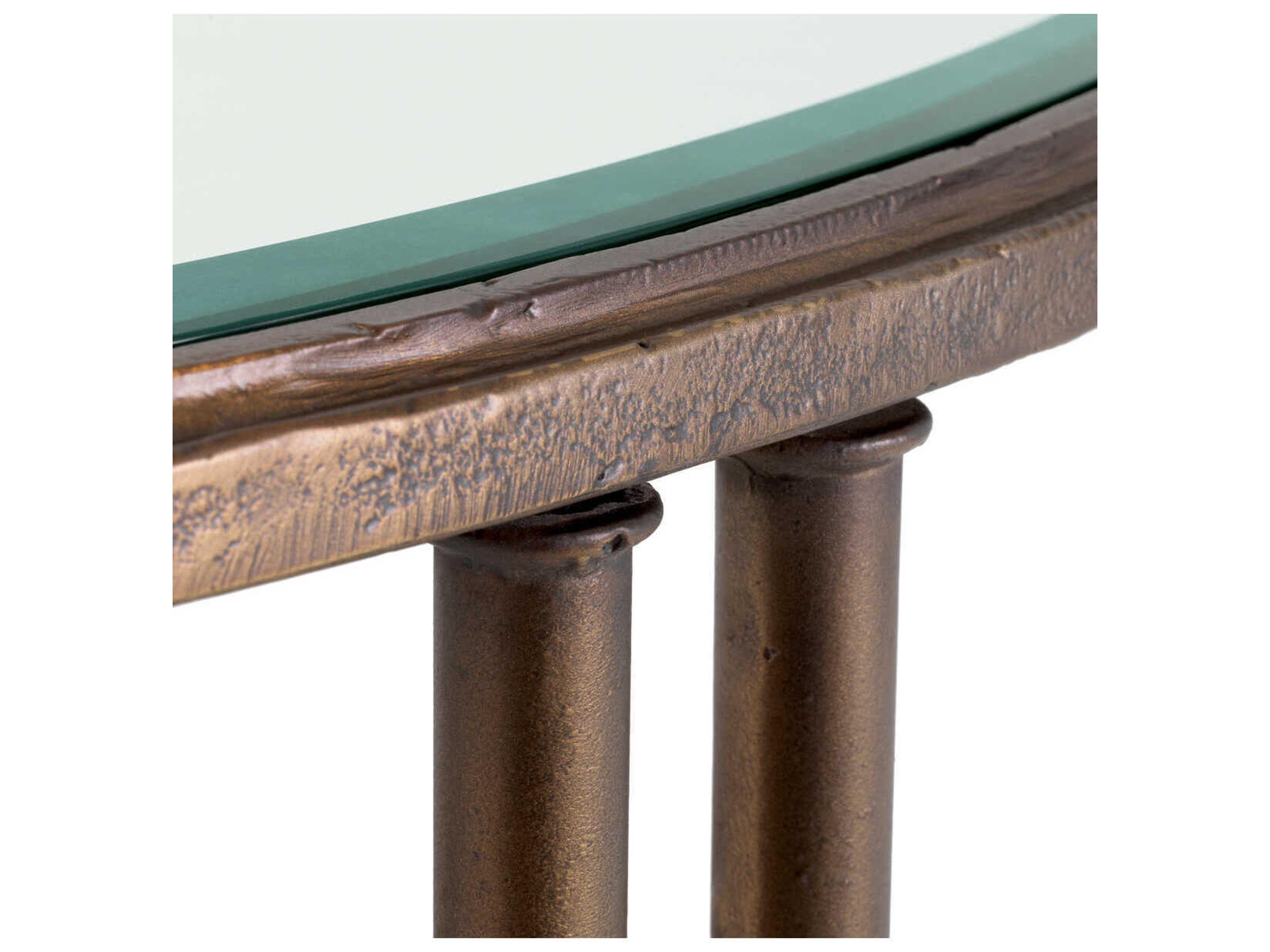 Eichholtz Lioness Round Bronze Bevelled Glass Coffee Table