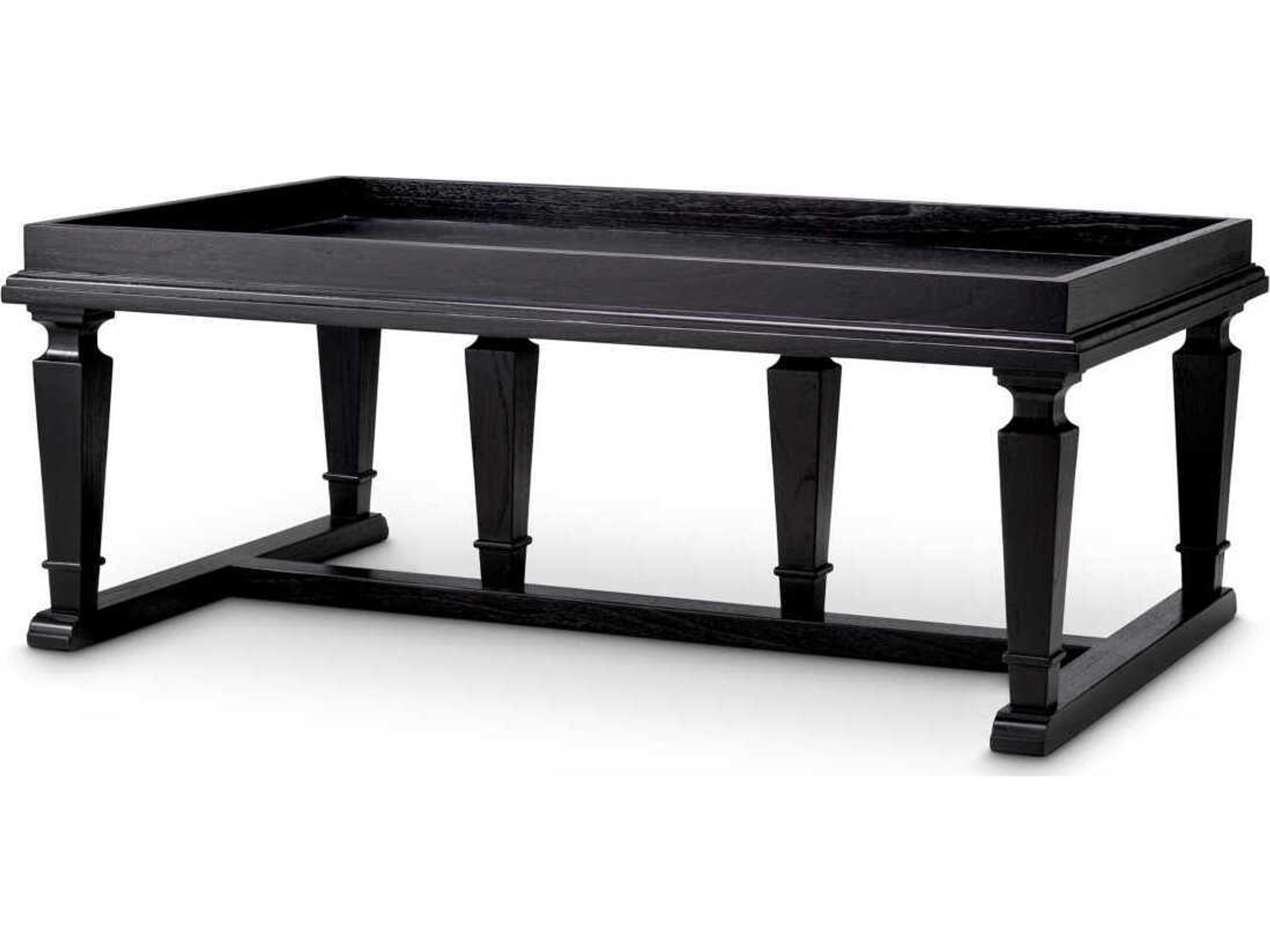 Americana Rectangular Wood Black Veneer Coffee Table