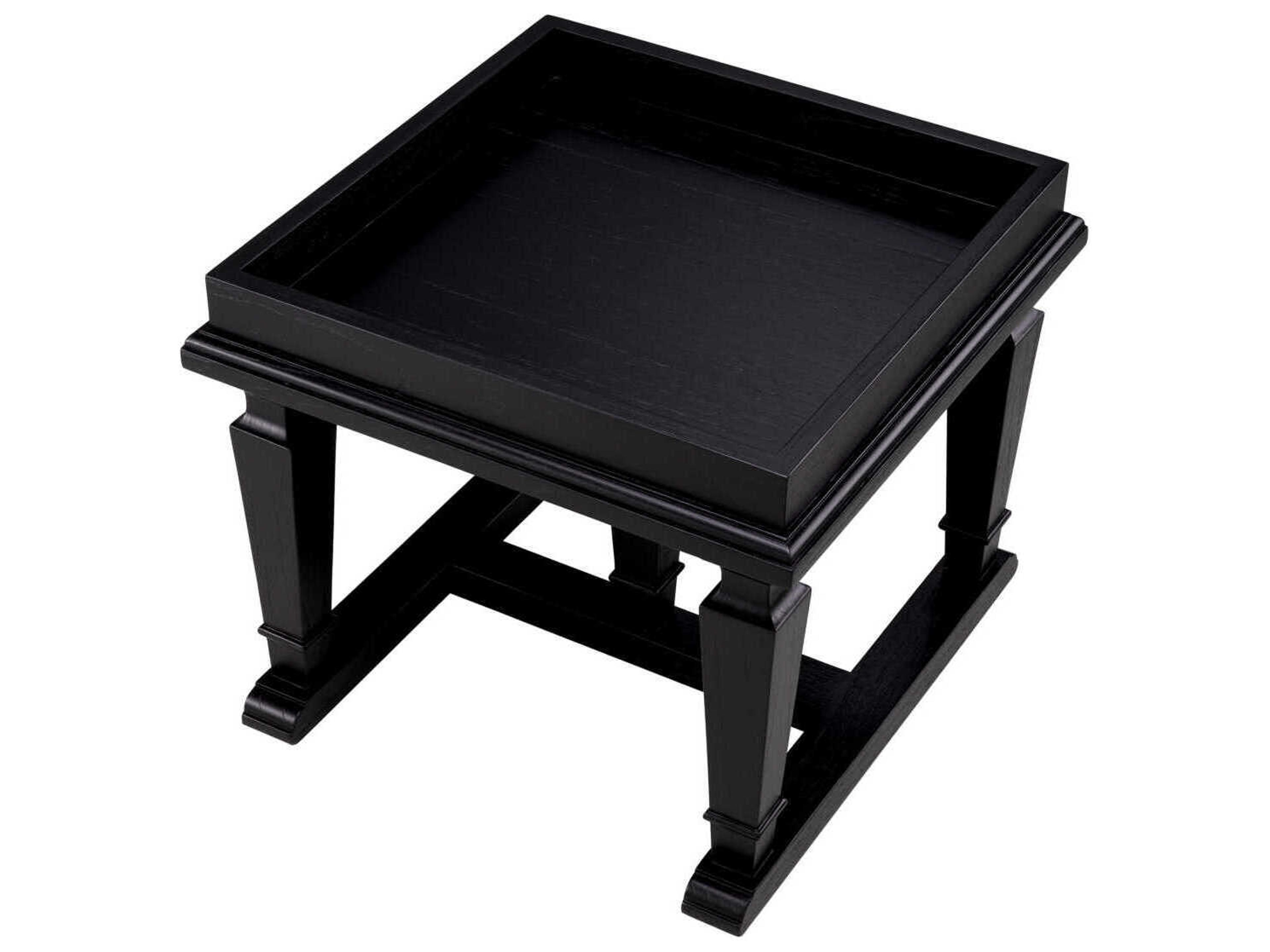 Eichholtz Americana Square Wood Black Veneer End Table