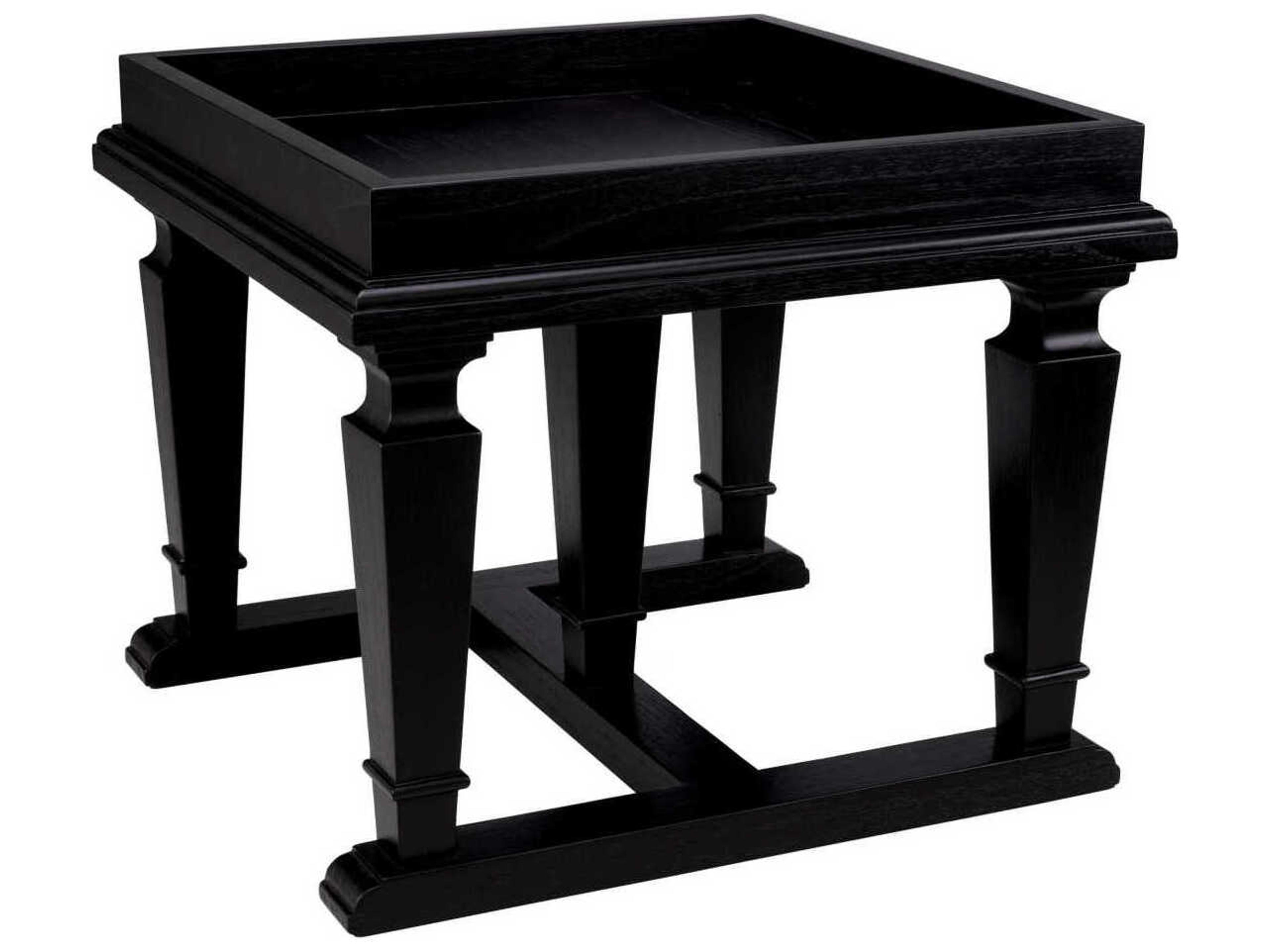 Eichholtz Americana Square Wood Black Veneer End Table