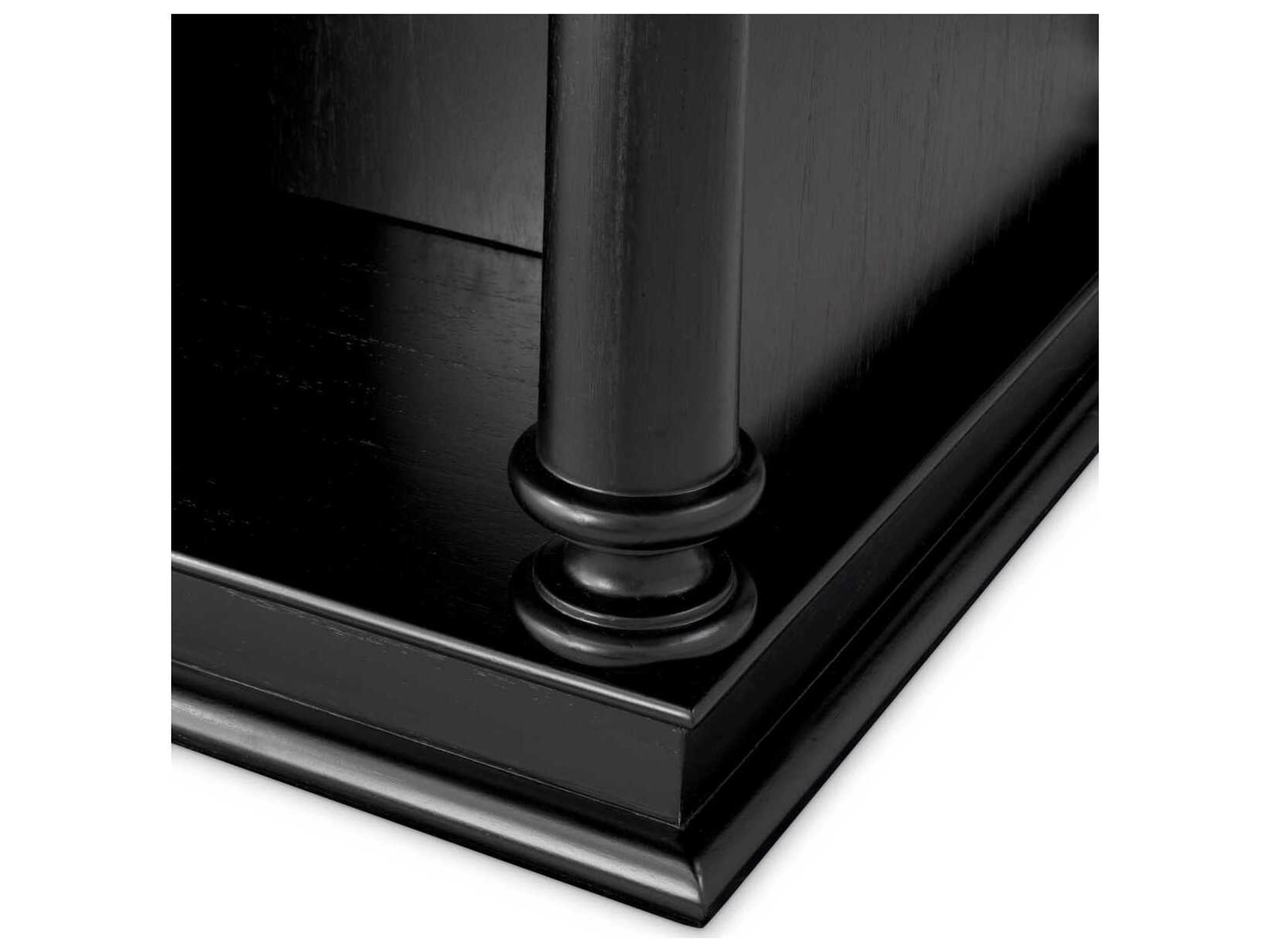 Eichholtz Library Rectangular Wood Black Veneer Dining Table