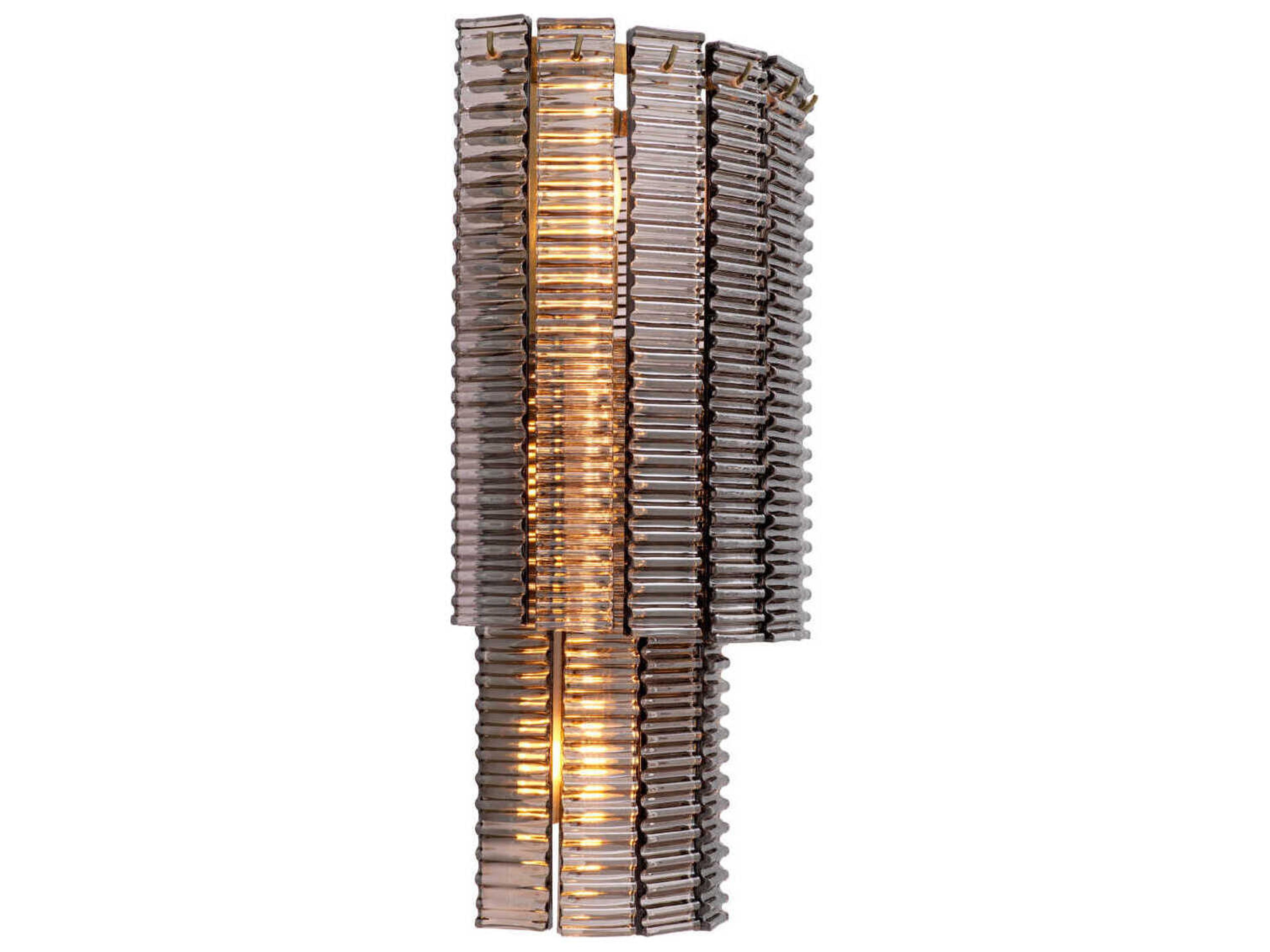 Eichholtz Imperial Brushed Brass Smoke Glass Wall Sconce