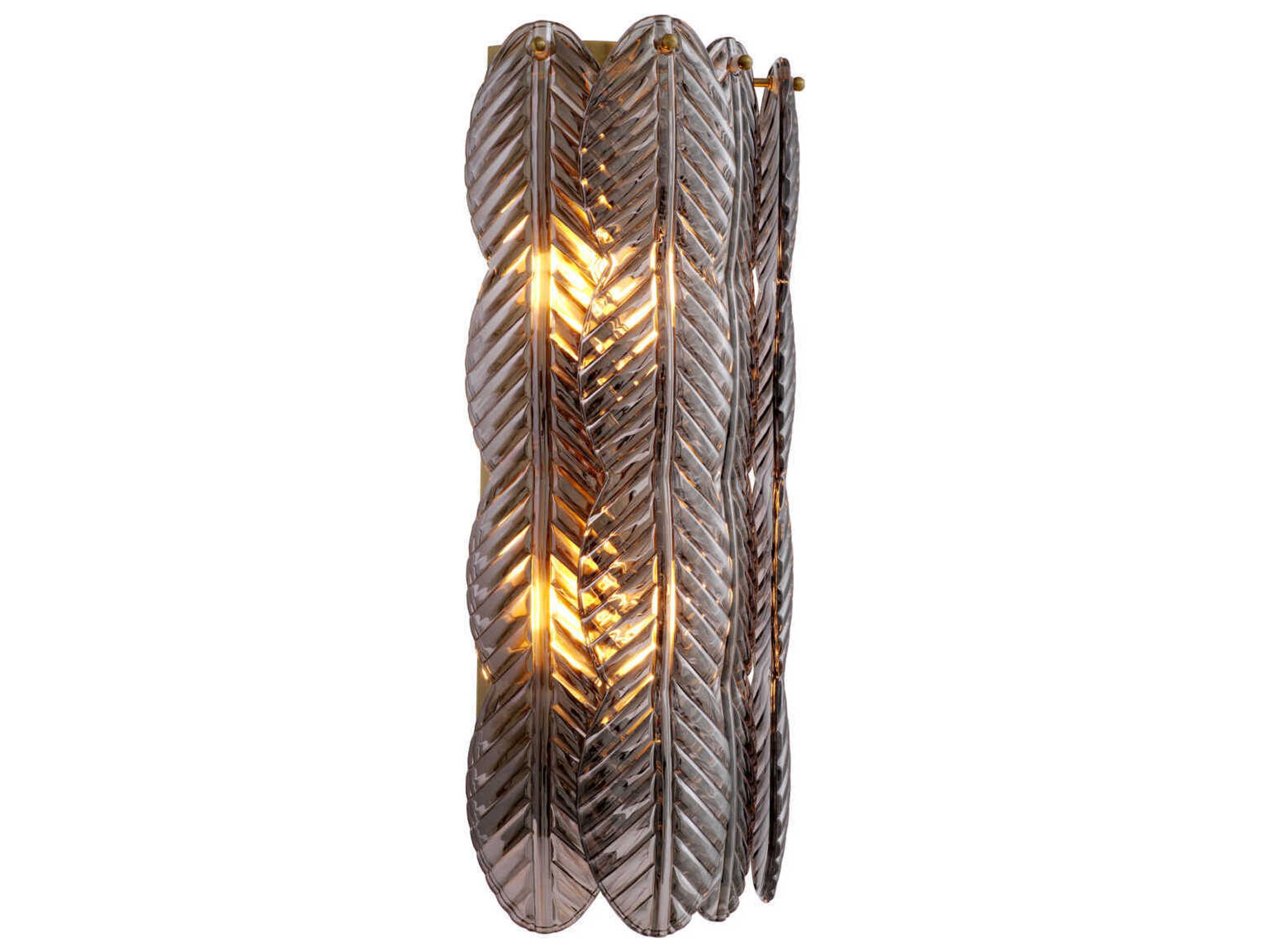 Eichholtz Sahure Brushed Brass Smoke Glass Wall Sconce