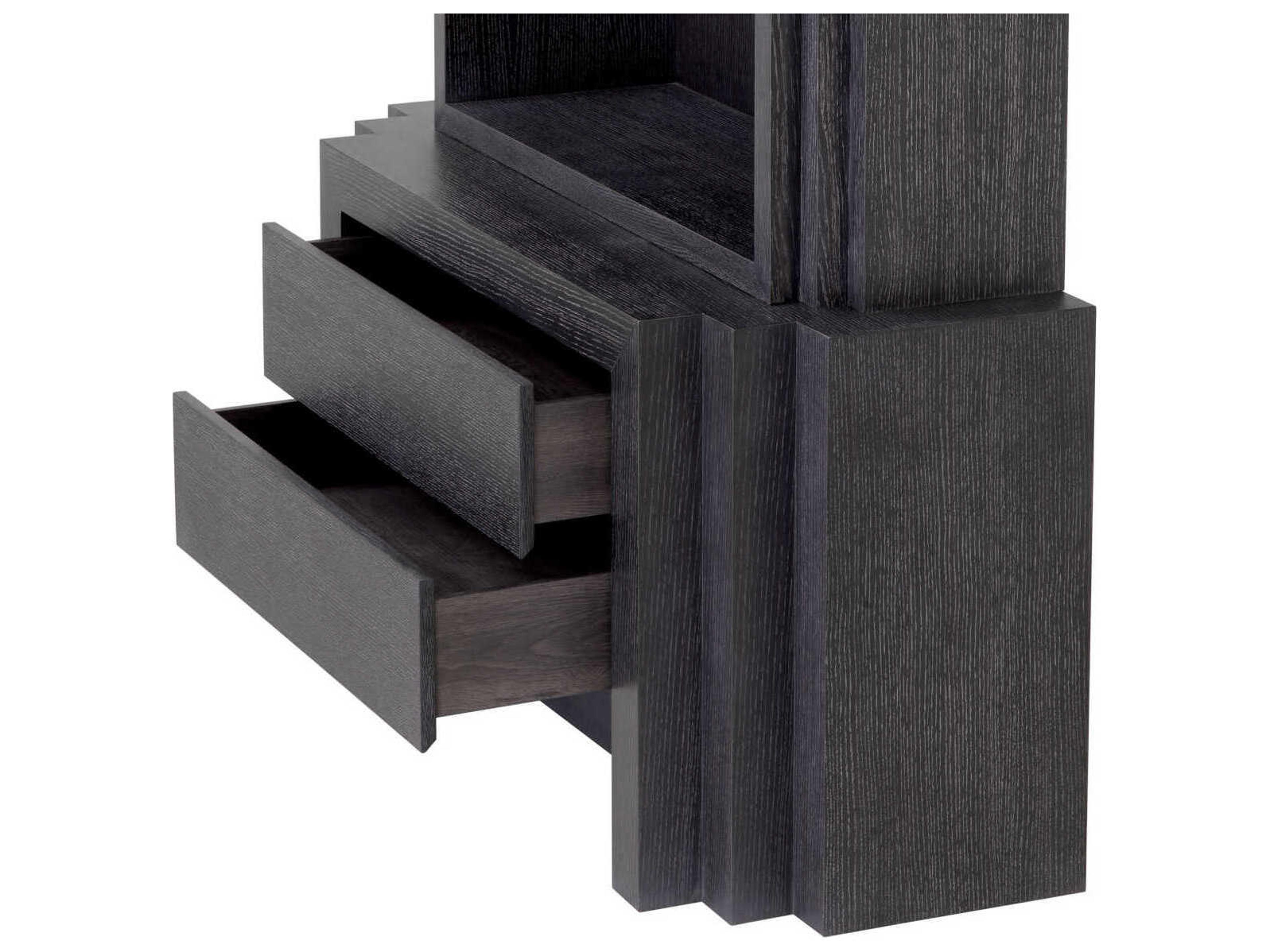 Eichholtz Metropolitan Oak Wood Natural Veneer Display Cabinet