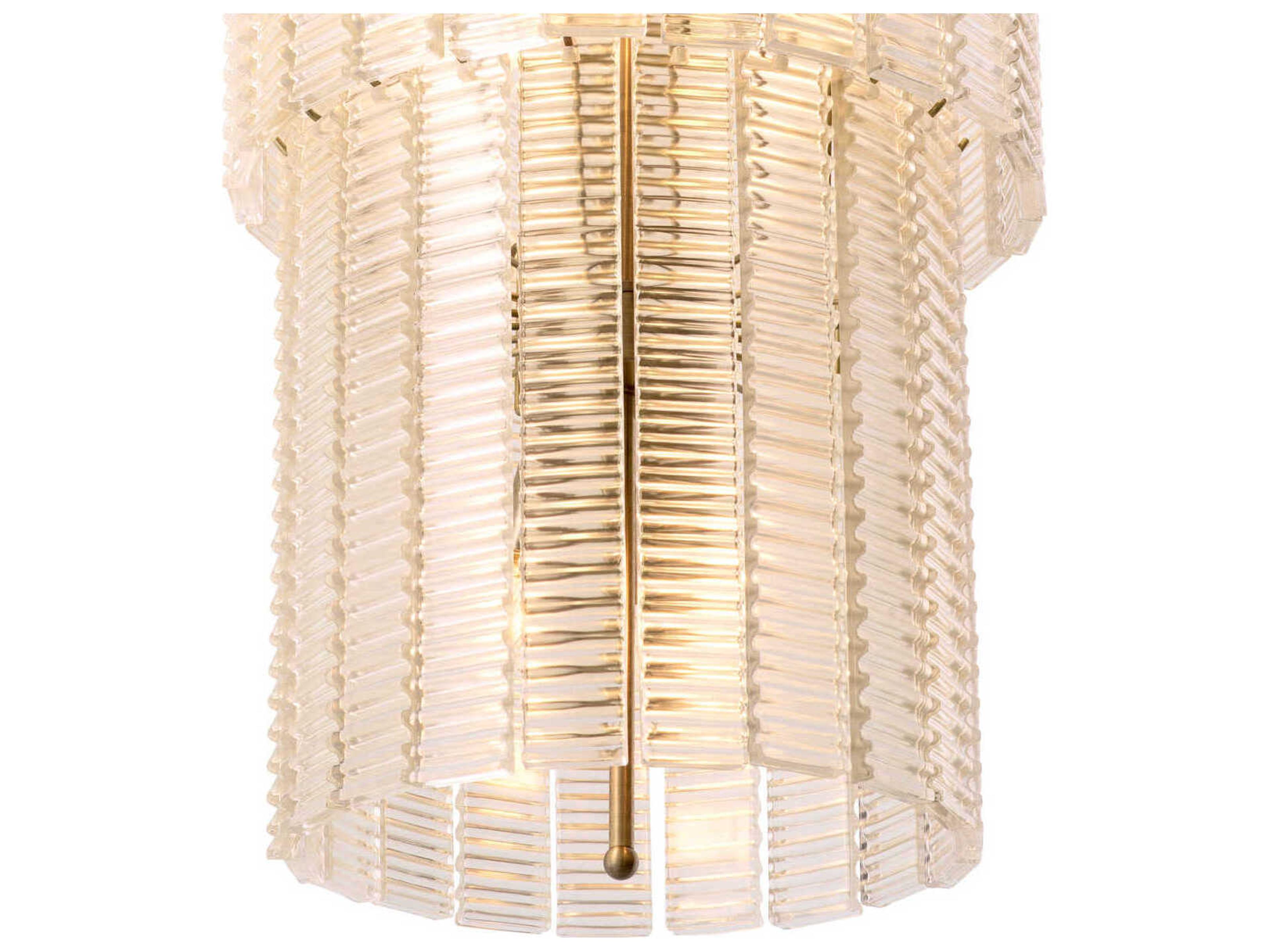 Eichholtz Imperial Antique Bronze Brass Traditional Tiered Cylinder Chandelier