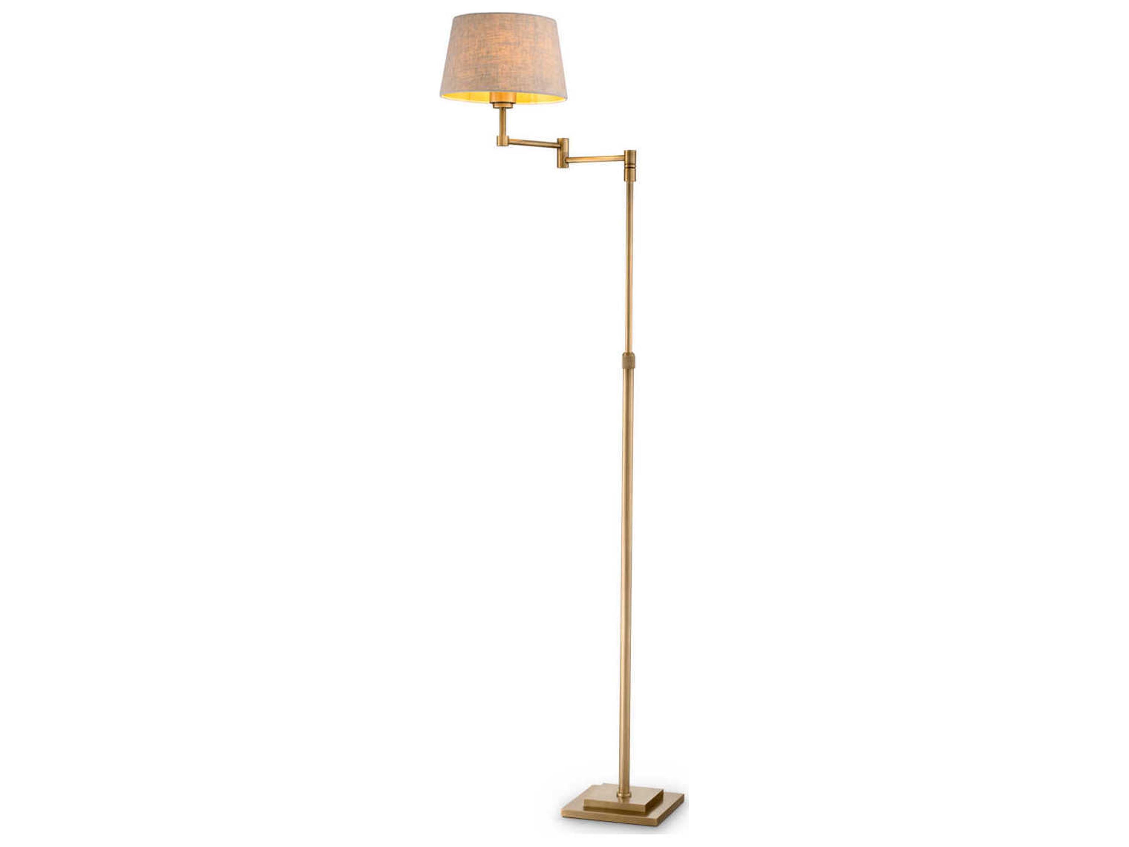 Corbin Floor Lamp Adjustable in Brushed Brass