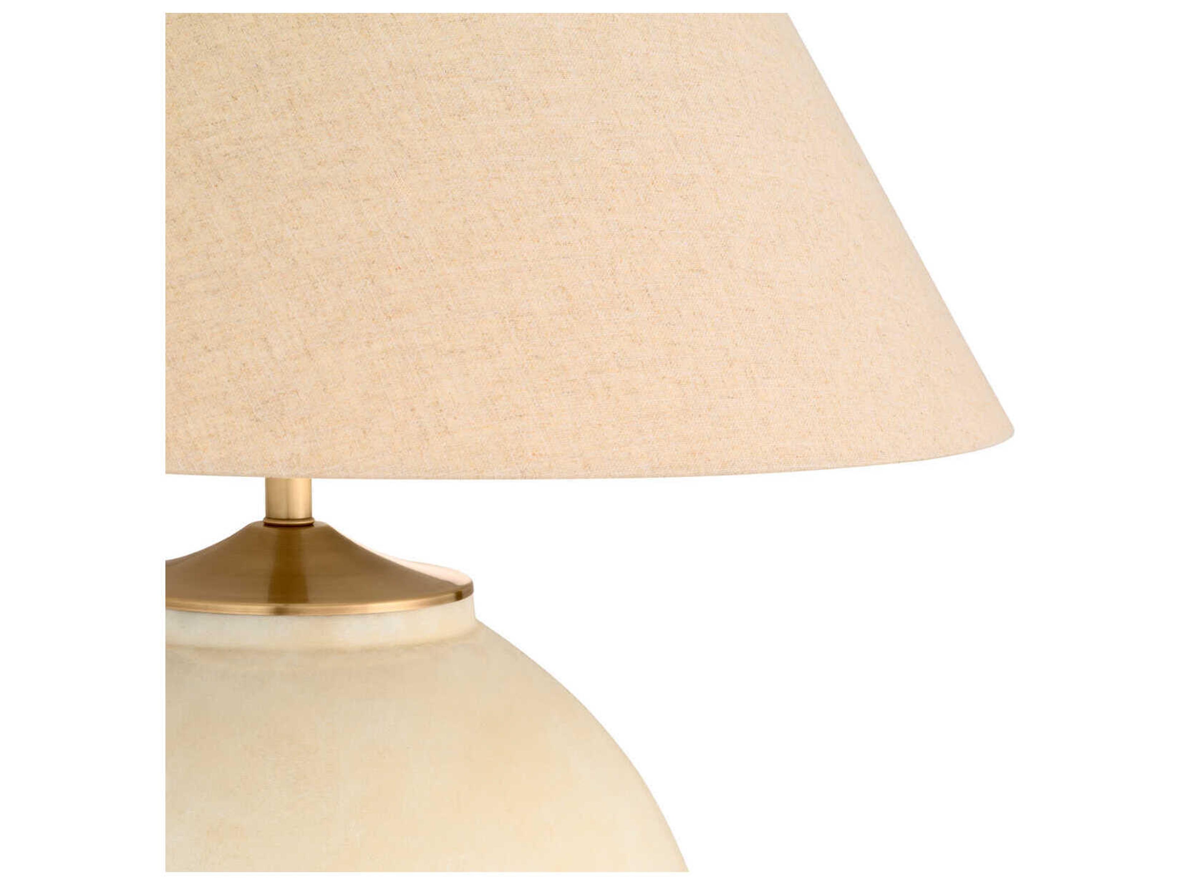 Eichholtz Moon Sand Brushed Brass Off White Table Lamp