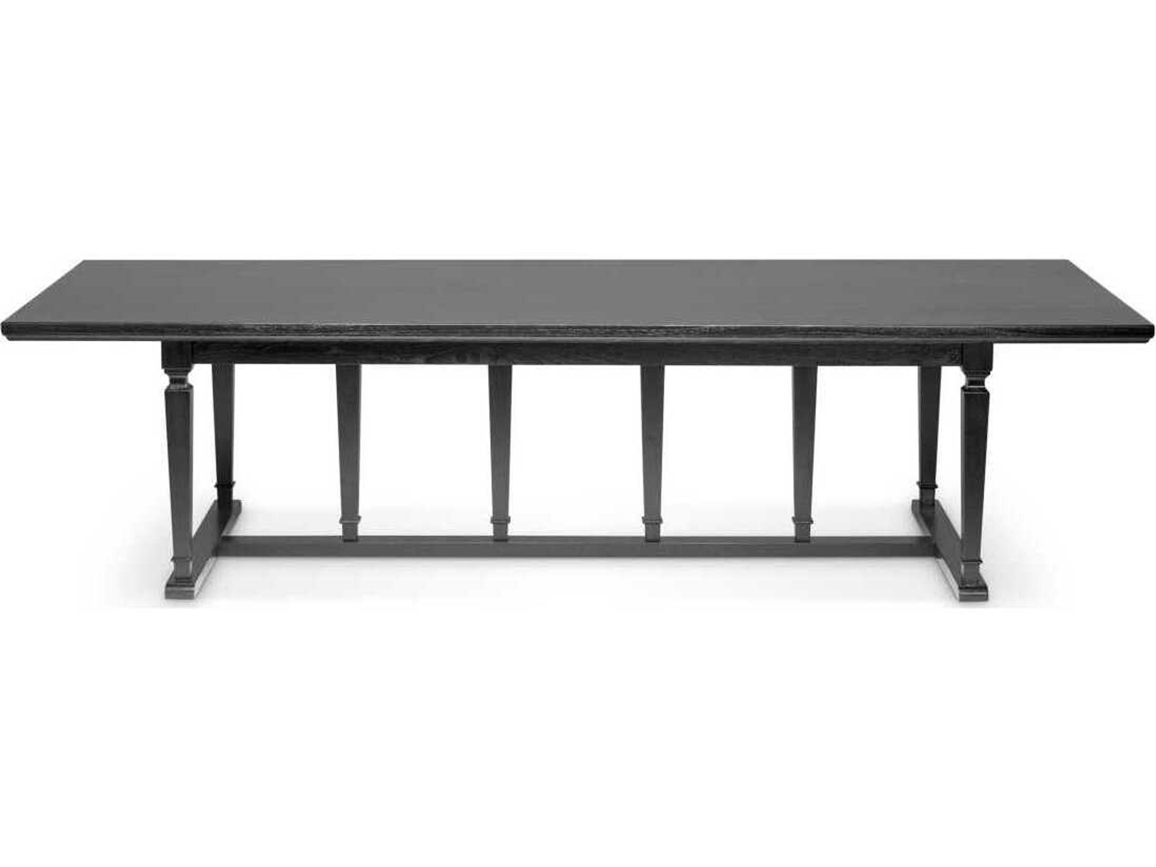 Eichholtz Americana Rectangular Wood Black Veneer Open Grain Dining Table