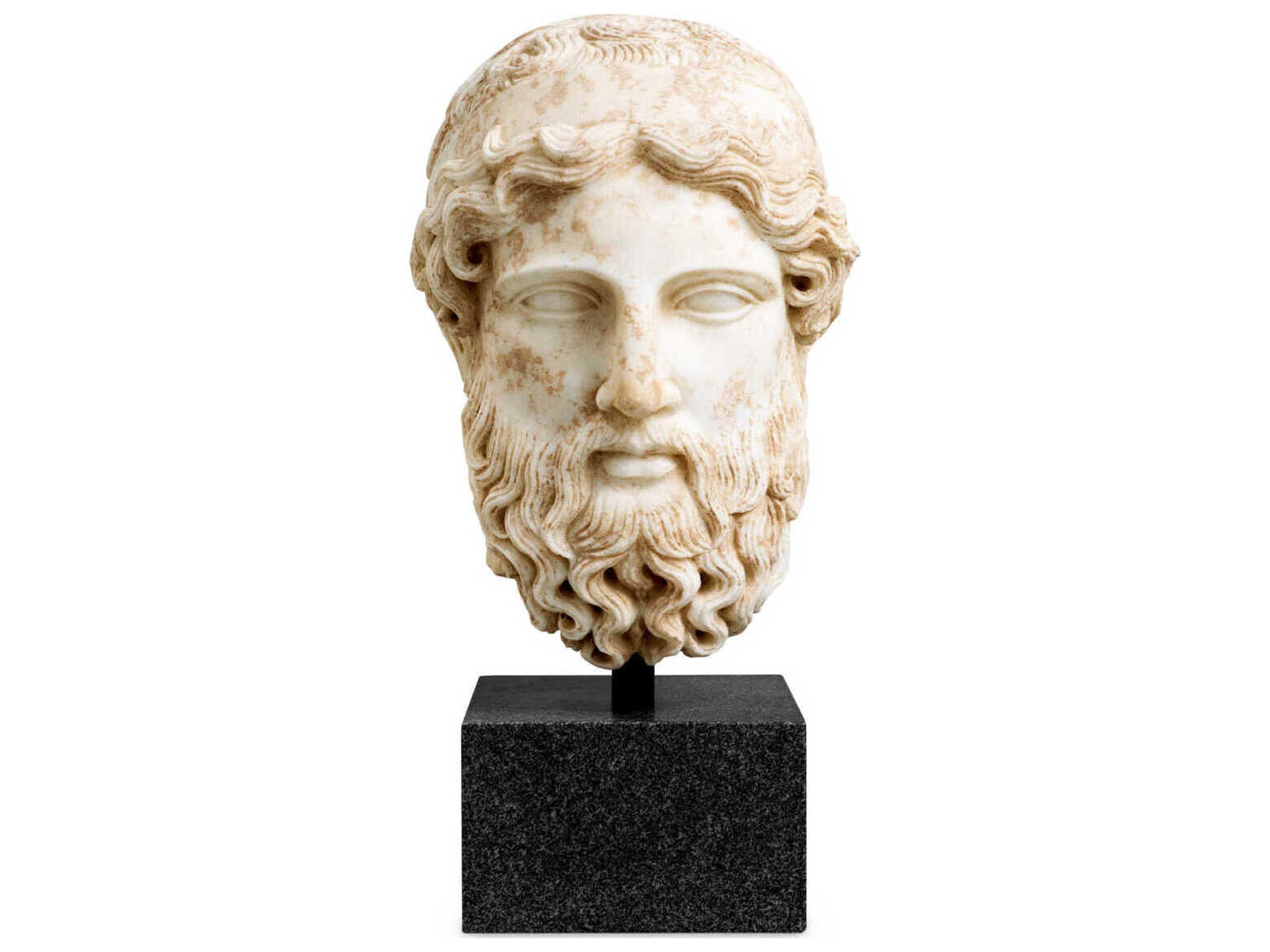 Eichholtz Statues Marble Antique Look Black Granite Base Sculpture