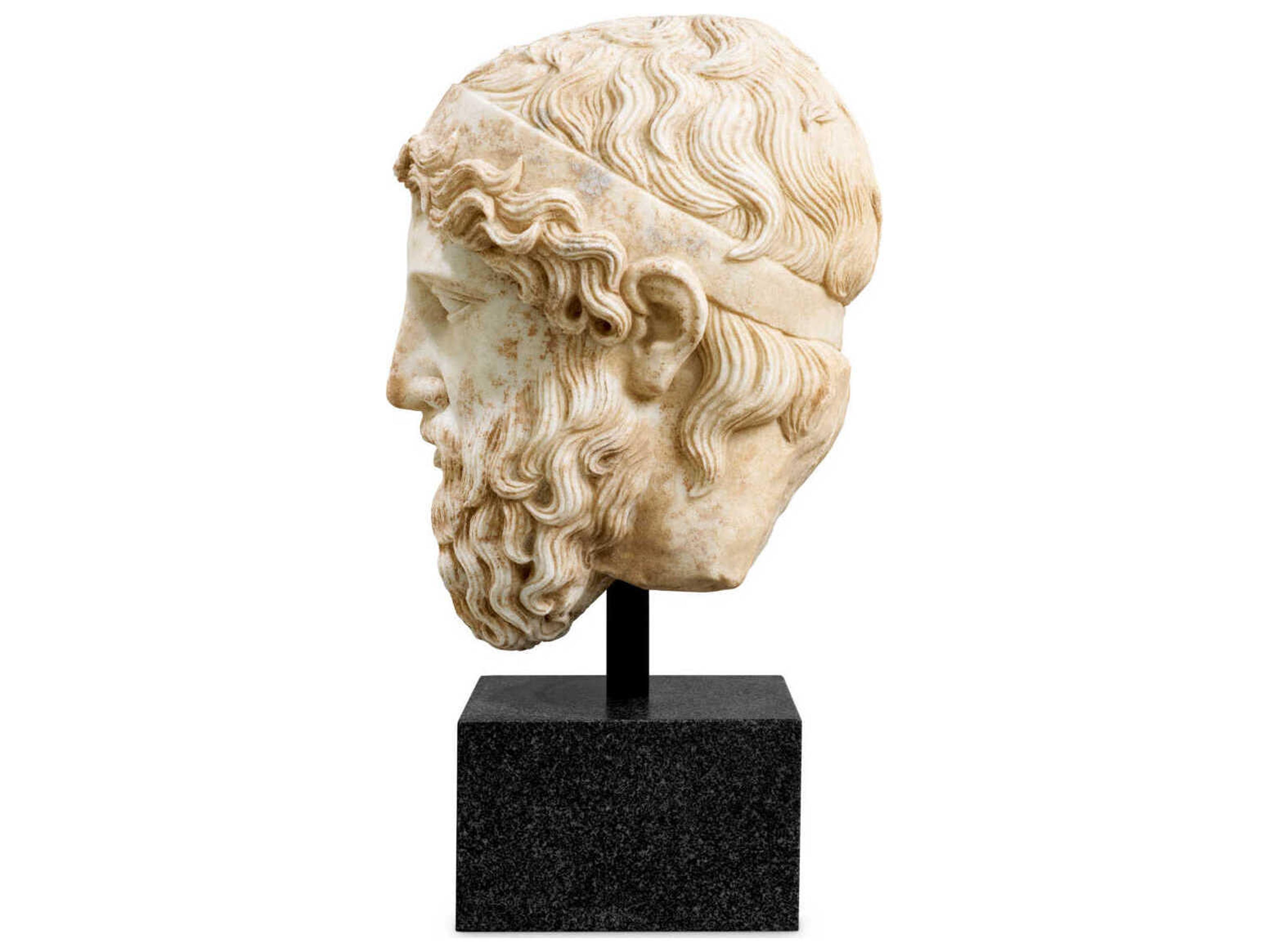 Eichholtz Statues Marble Antique Look Black Granite Base Sculpture