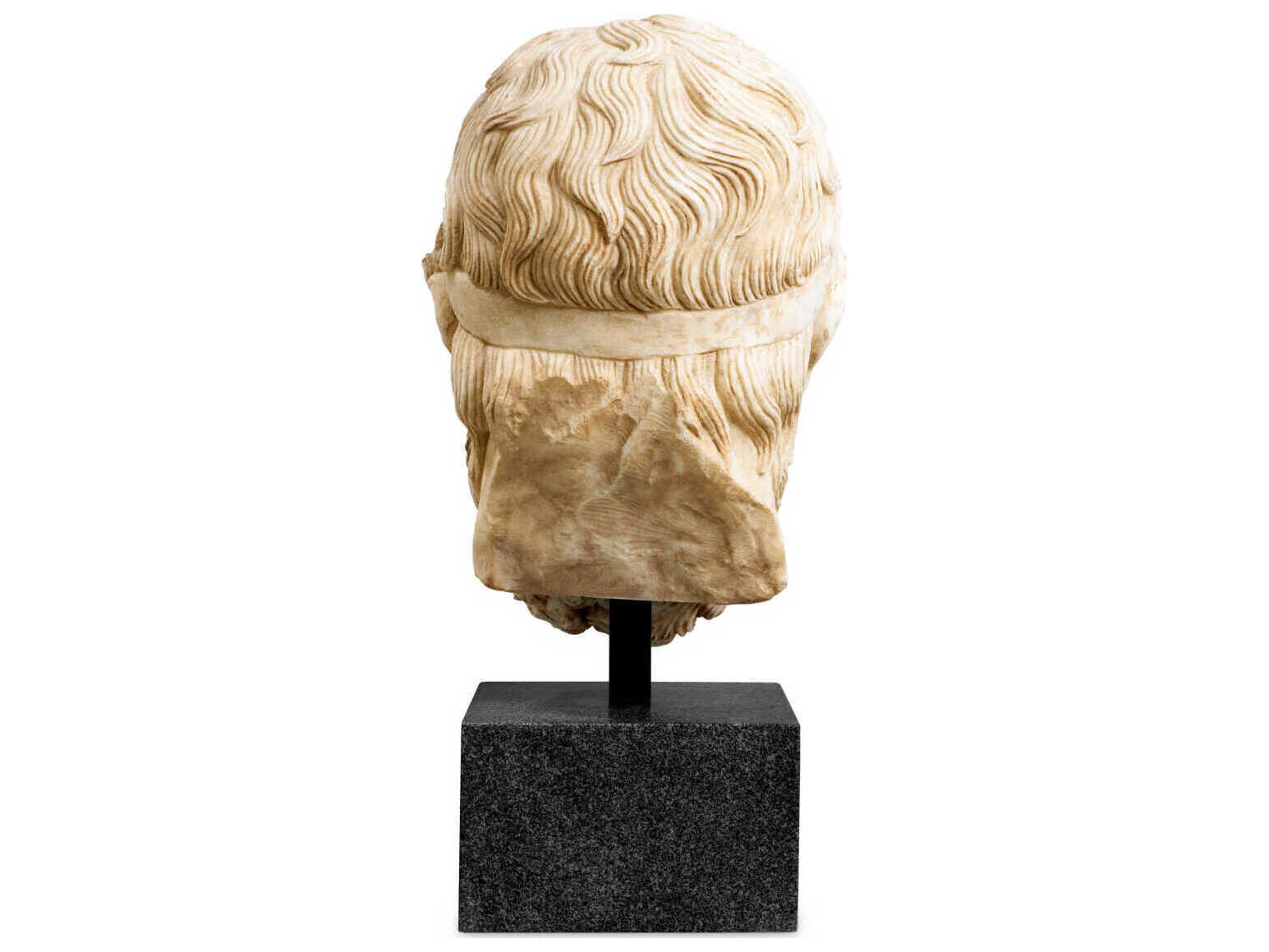 Eichholtz Statues Marble Antique Look Black Granite Base Sculpture