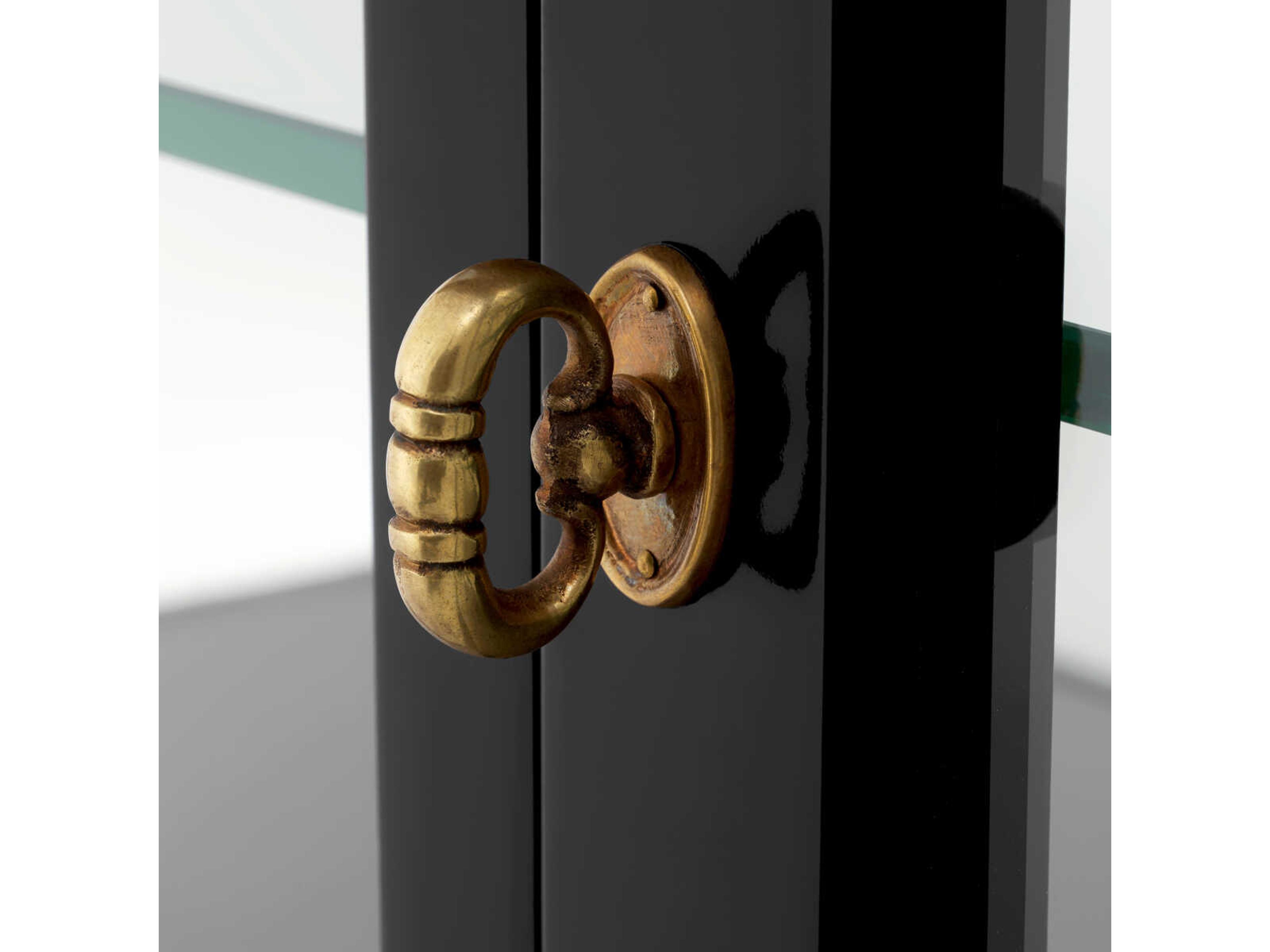 Eichholtz Gala Rectangular Black Clear Glass Console Table