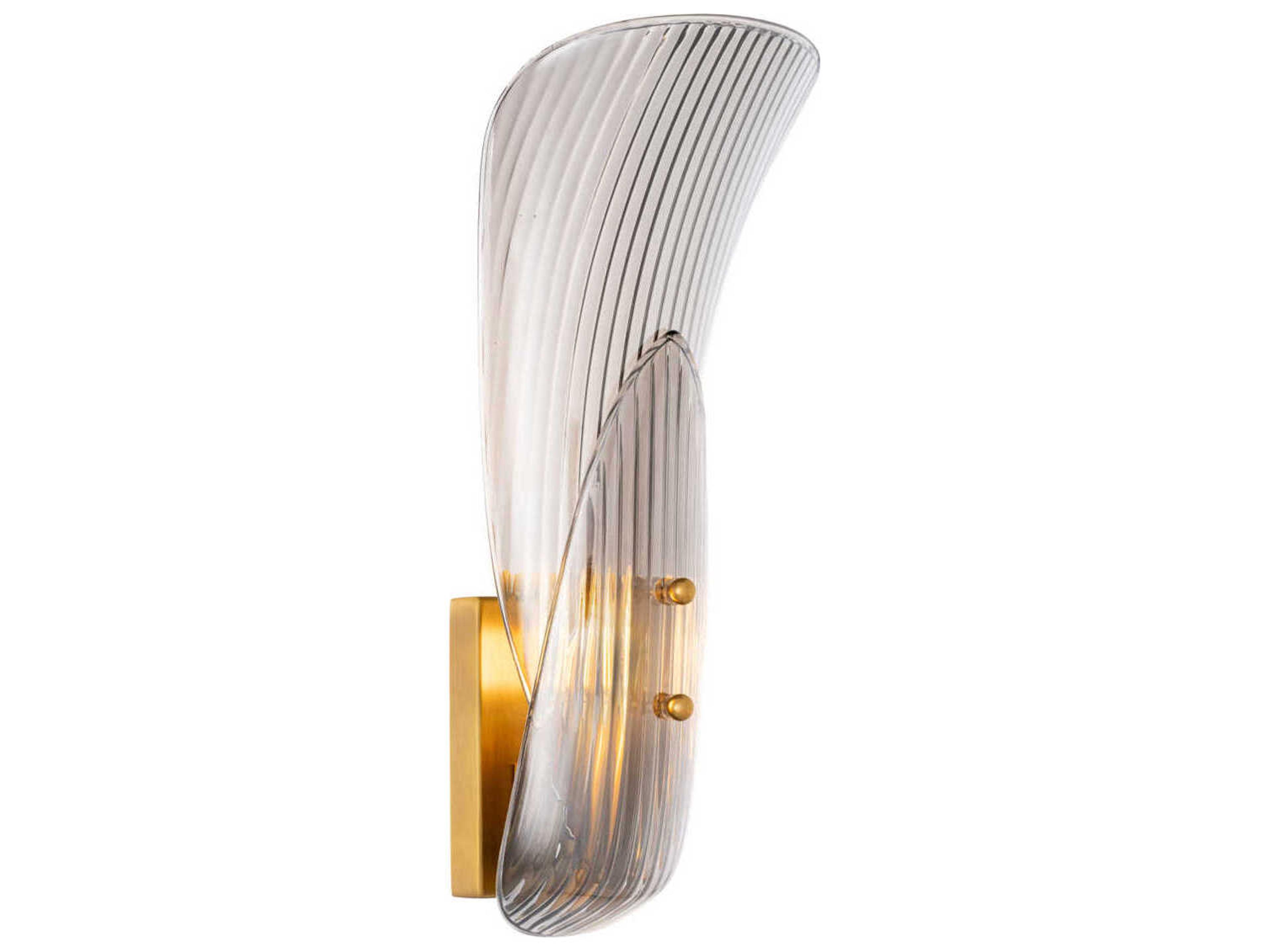 Eichholtz Amun Brushed Brass Smoke Glass Wall Sconce