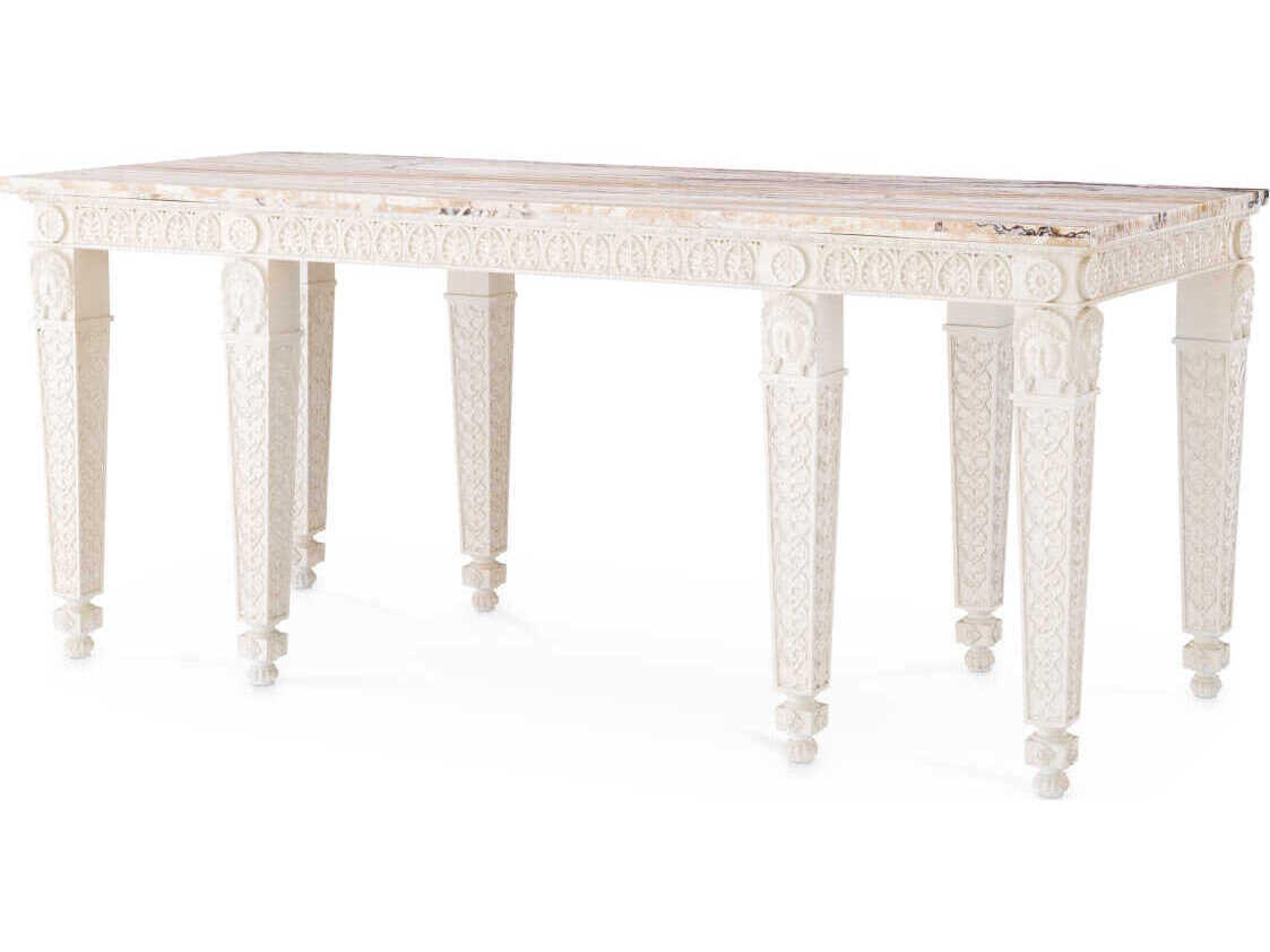 Eichholtz Croome Rectangular Antique White Marble Console Table