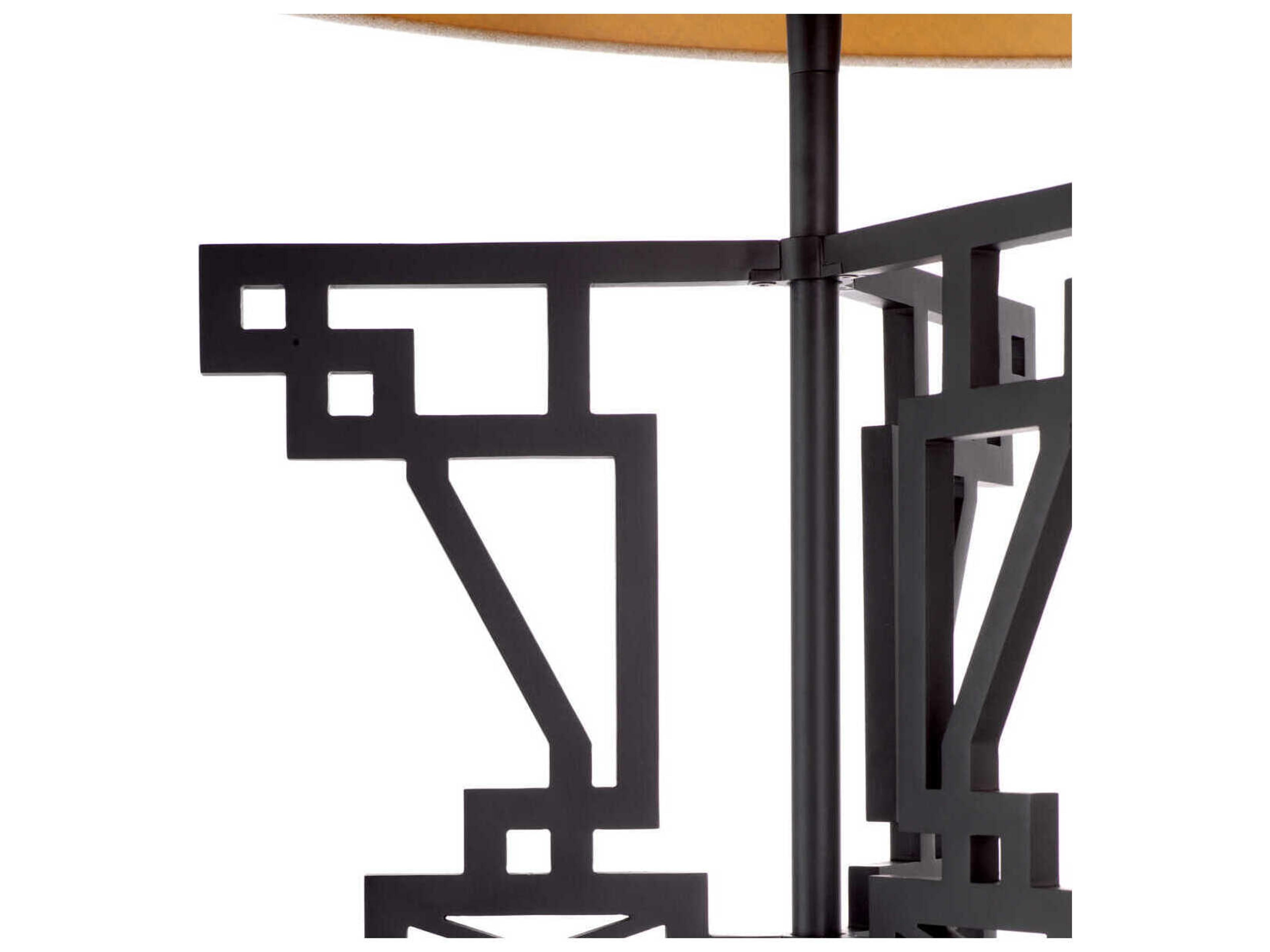 Eichholtz Thomas Matte Black Marble Base Floor Lamp