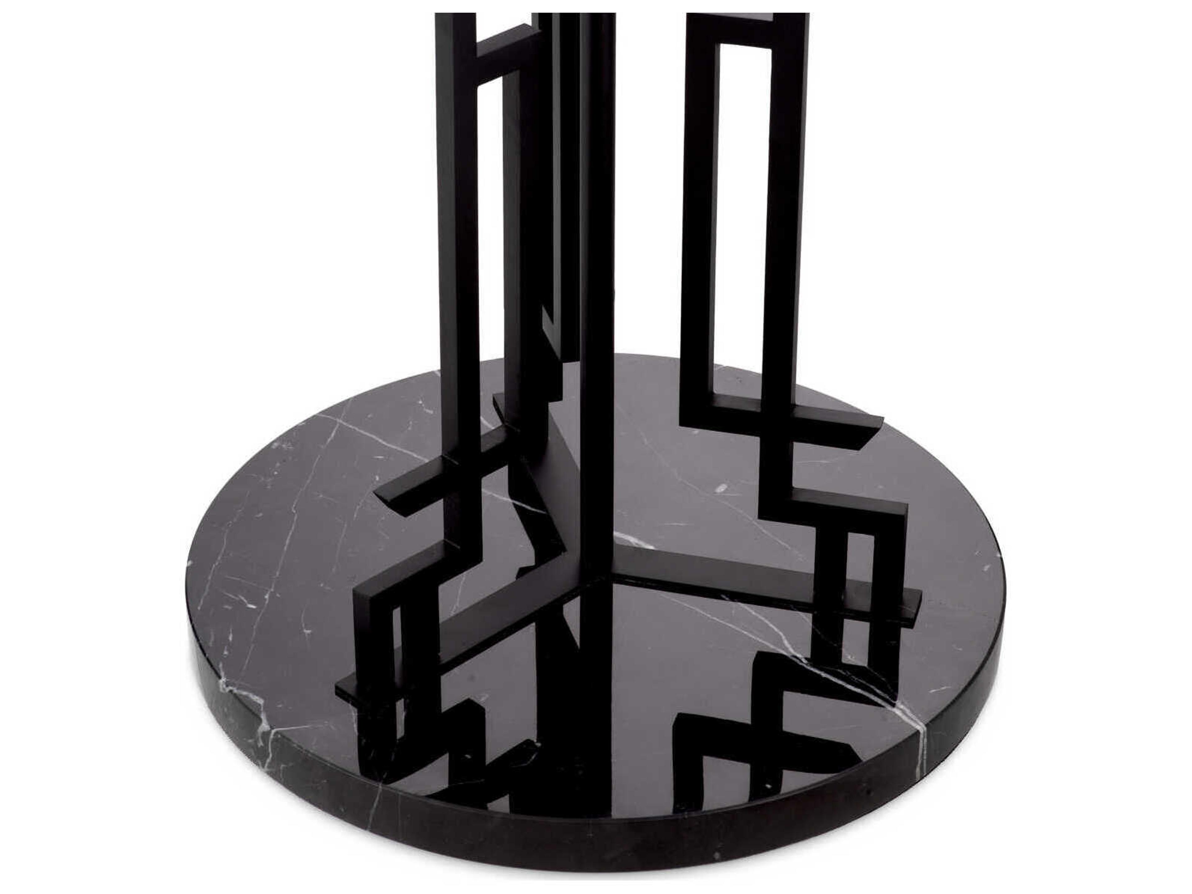 Eichholtz Thomas Matte Black Marble Base Floor Lamp