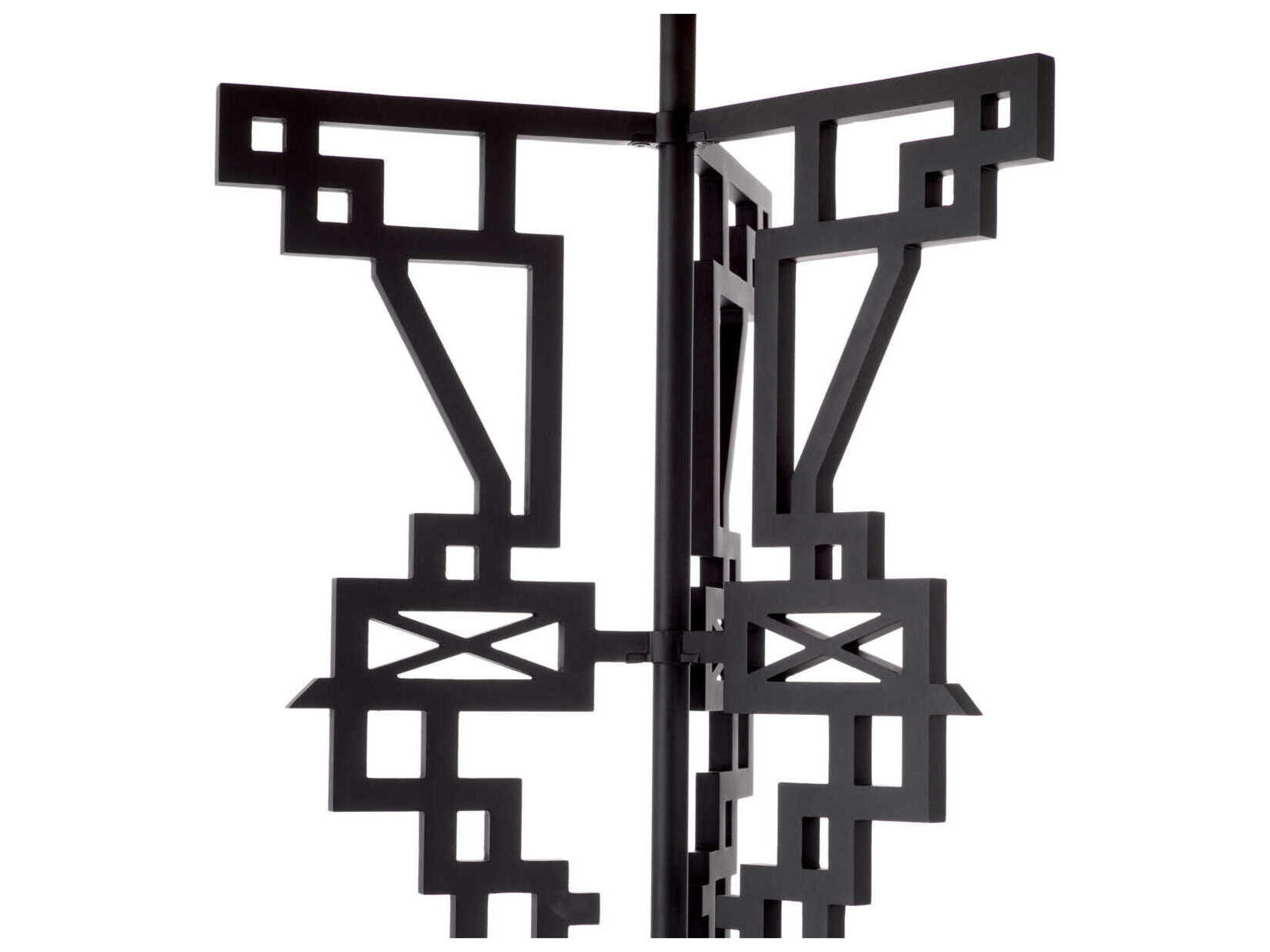 Eichholtz Thomas Matte Black Marble Base Floor Lamp