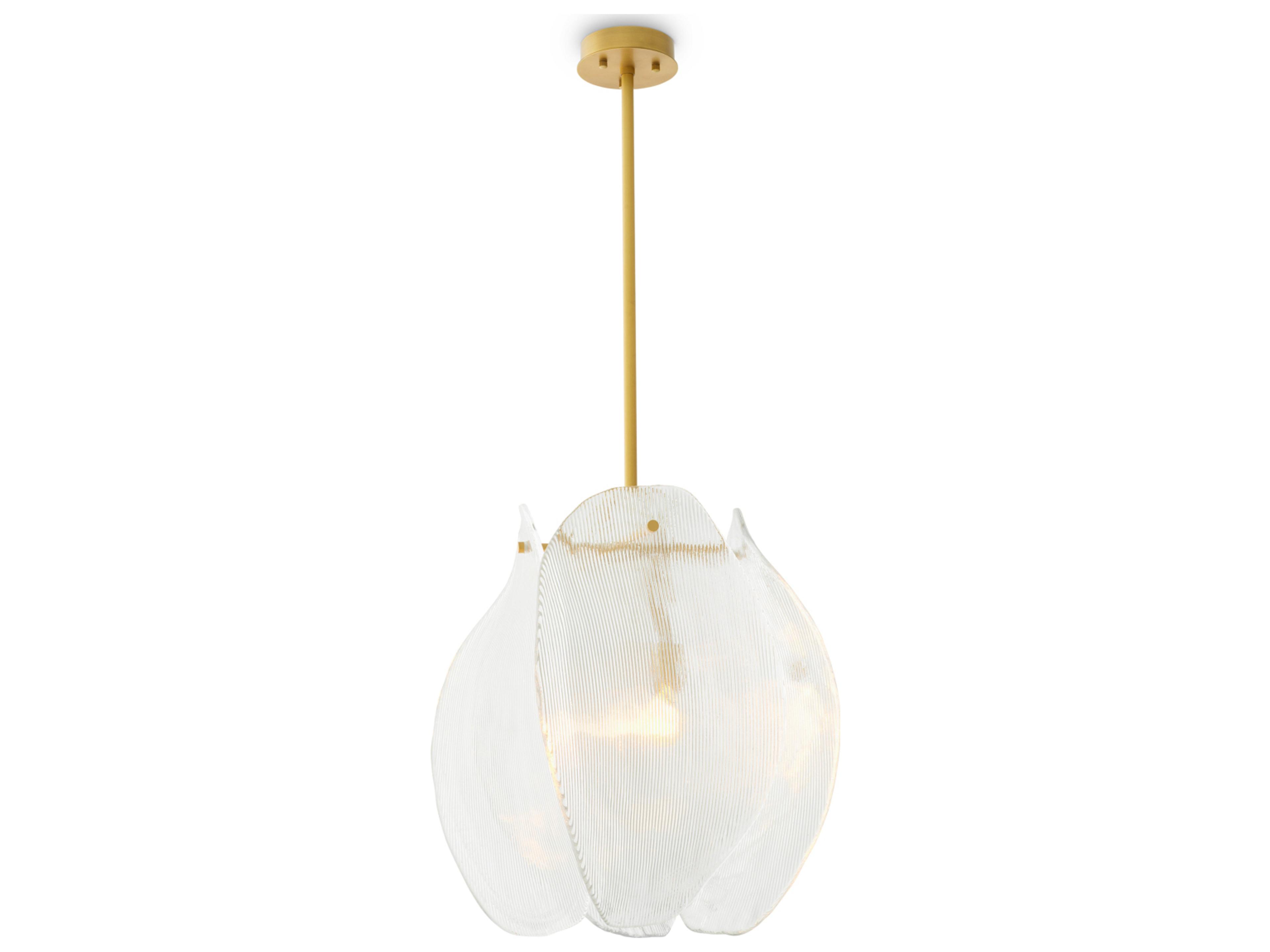 Antique Brass X Clear Glass Pendant