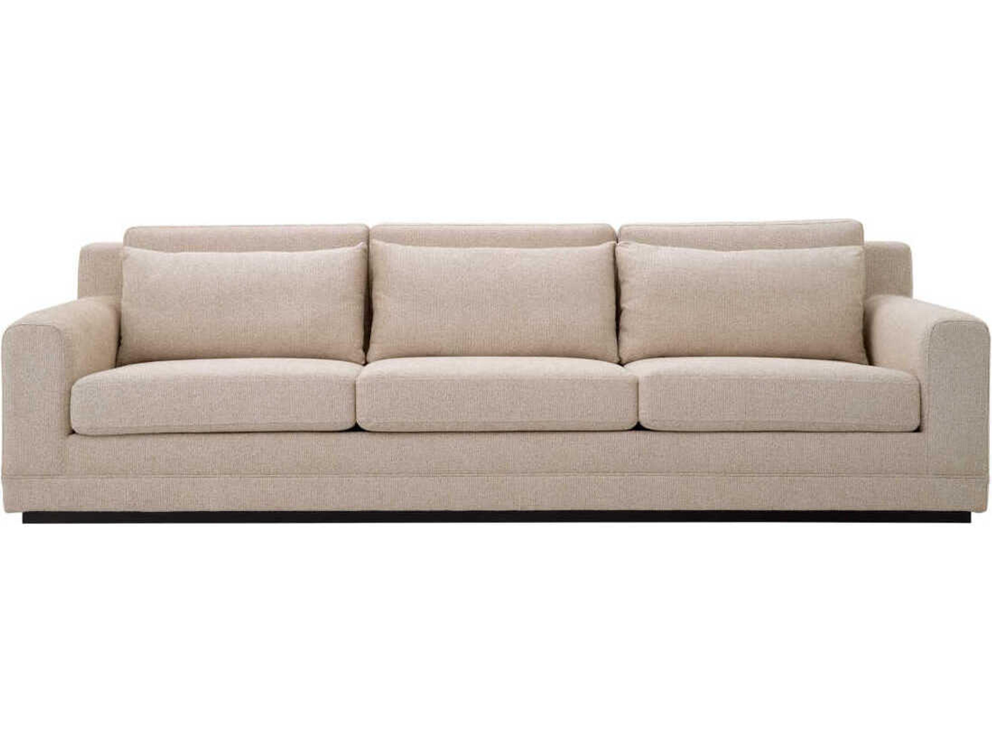 Eichholtz Manhattan Palmer Beige Black Base Upholstered Sofa