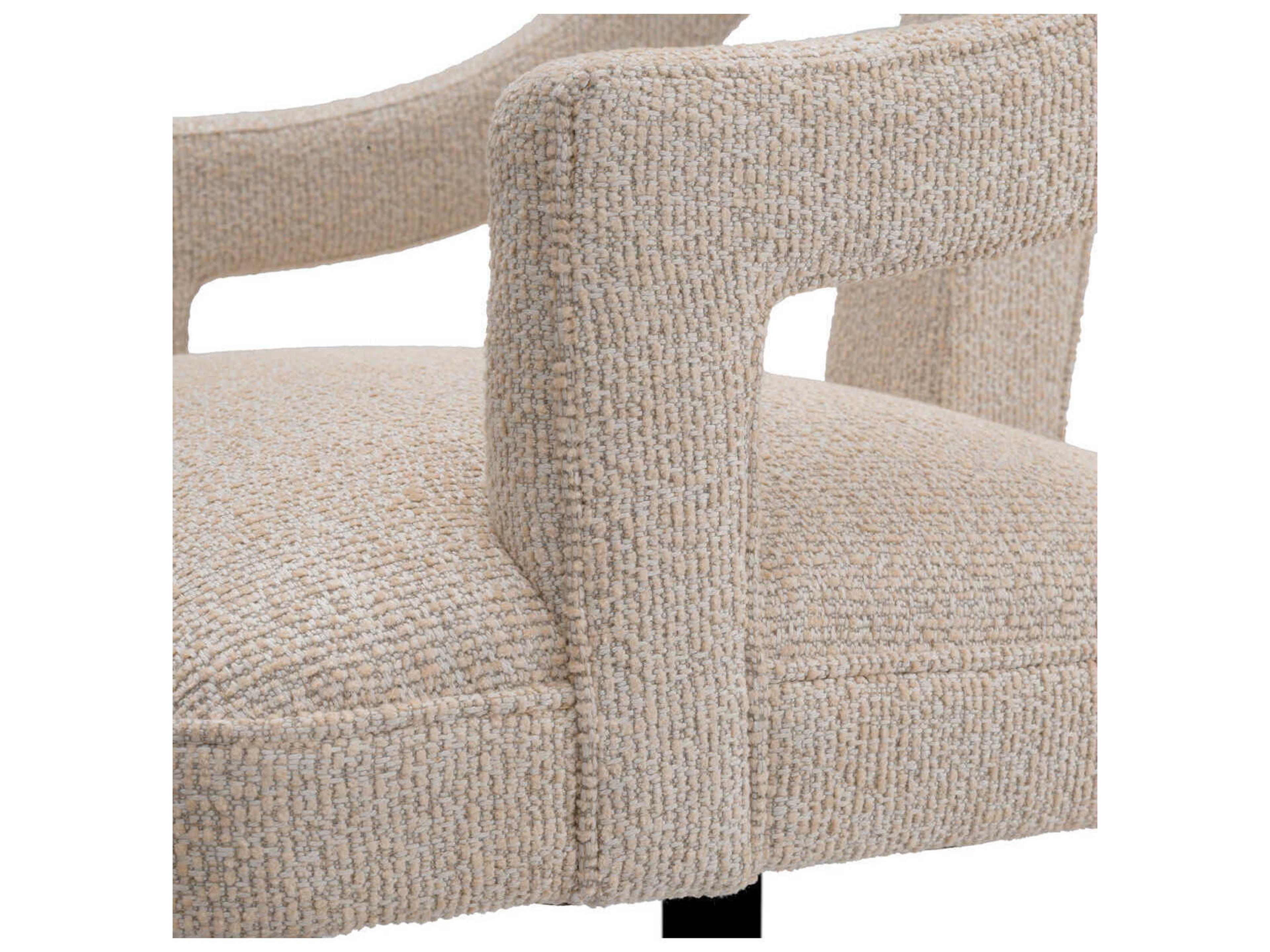 Eichholtz Roumier Beige Upholstered Arm Dining Chair