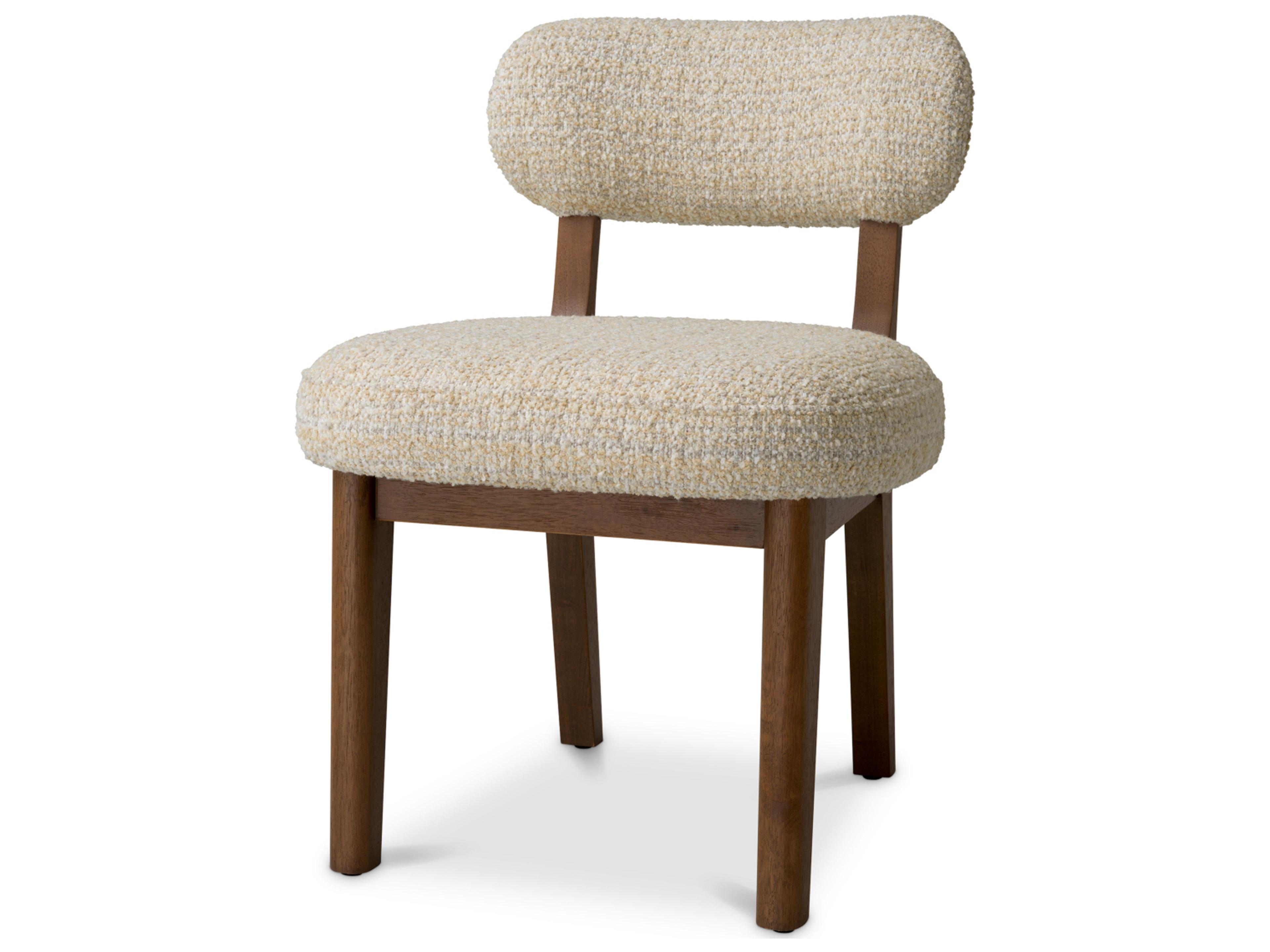 Beige Upholstered Armless Dining Chair
