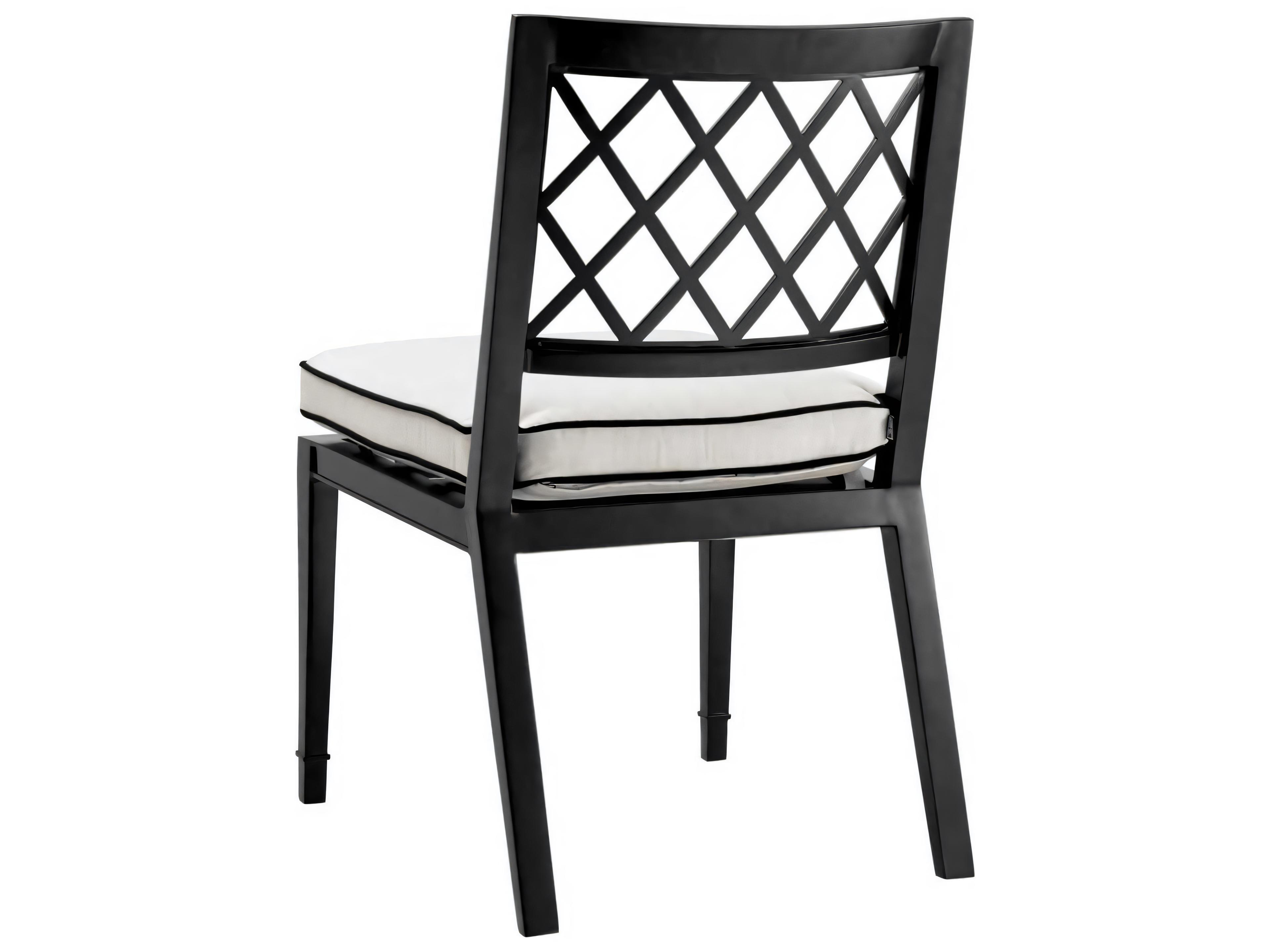 Eichholtz Outdoor Black Finish Sunbrella Canvas Dining Chair