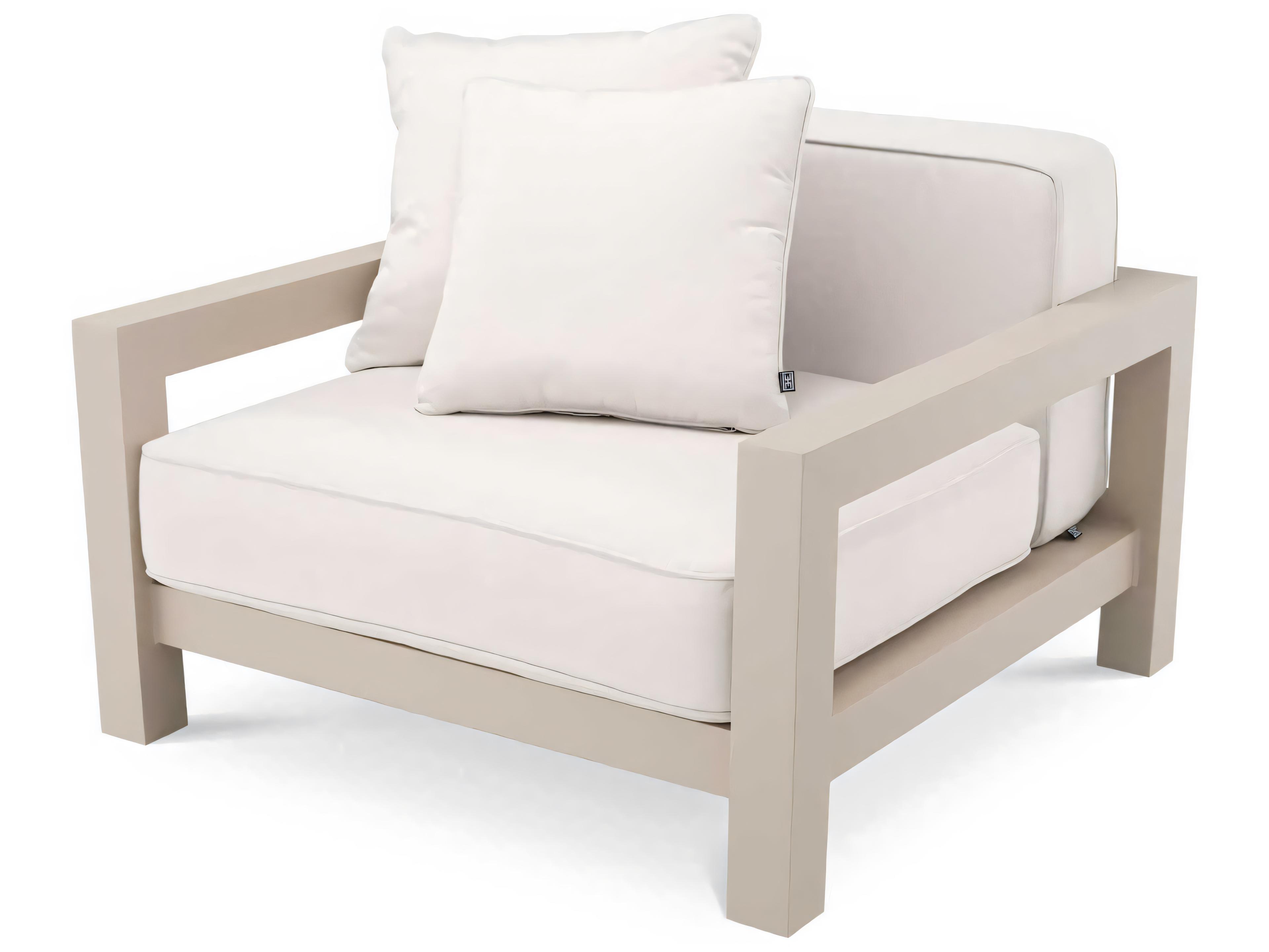 Eichholtz Outdoor Sand Finish Sunbrella Canvas Lounge Chair