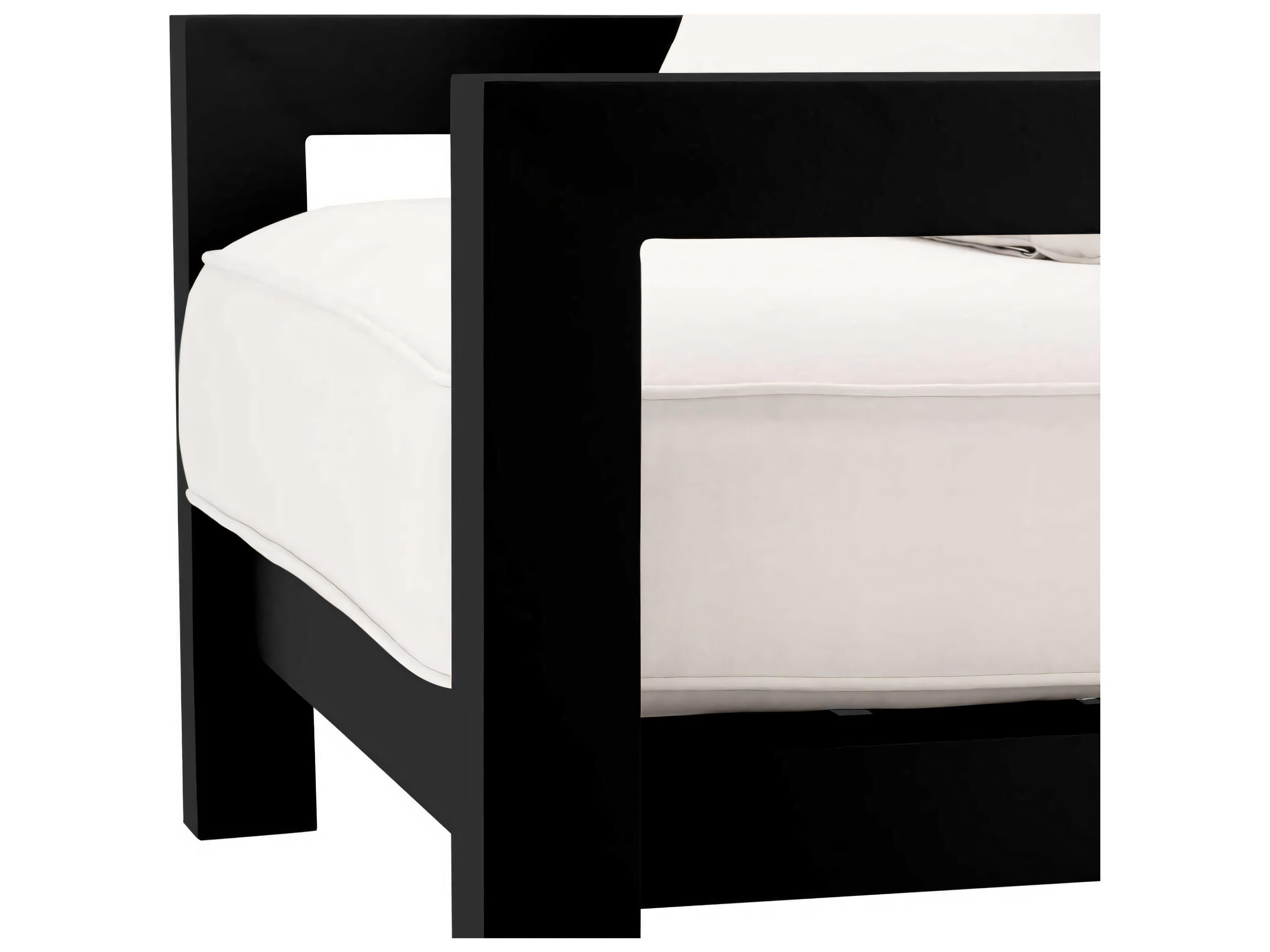 Eichholtz Outdoor Black Finish Sunbrella Canvas Lounge Chair