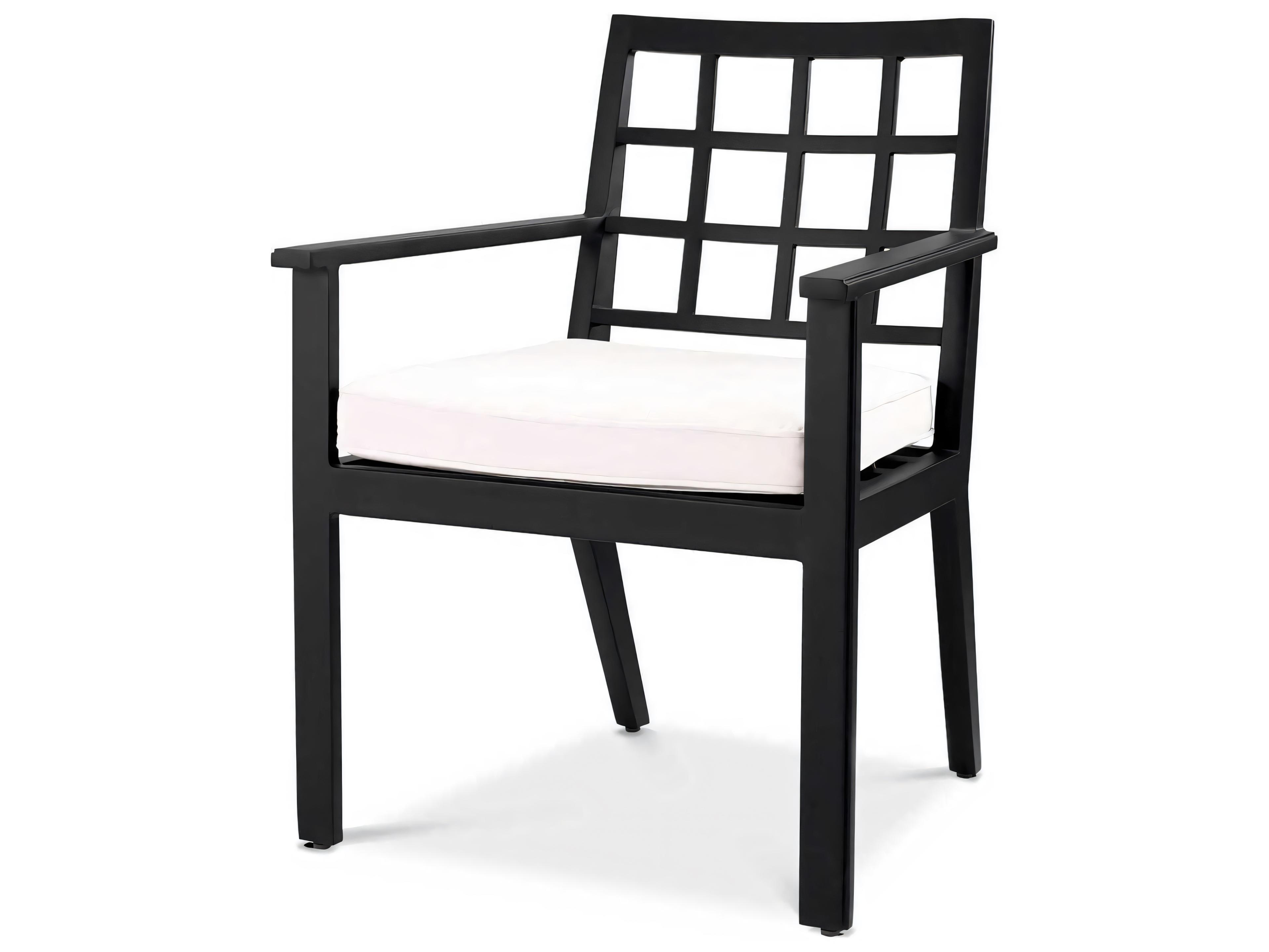 Black Finish Sunbrella Canvas Dining Chair
