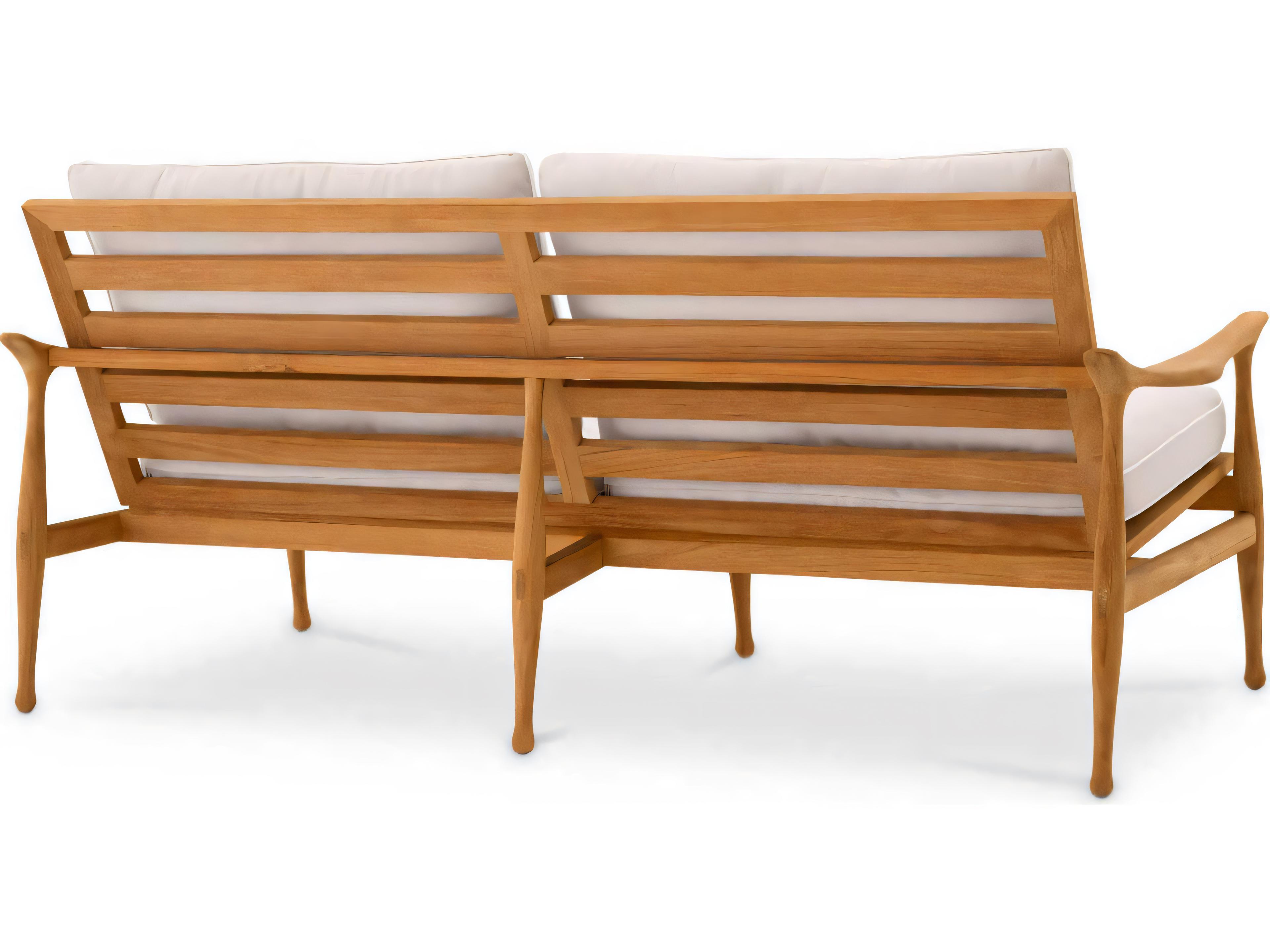 Eichholtz Outdoor Natural Teak Flores Off-white Sofa